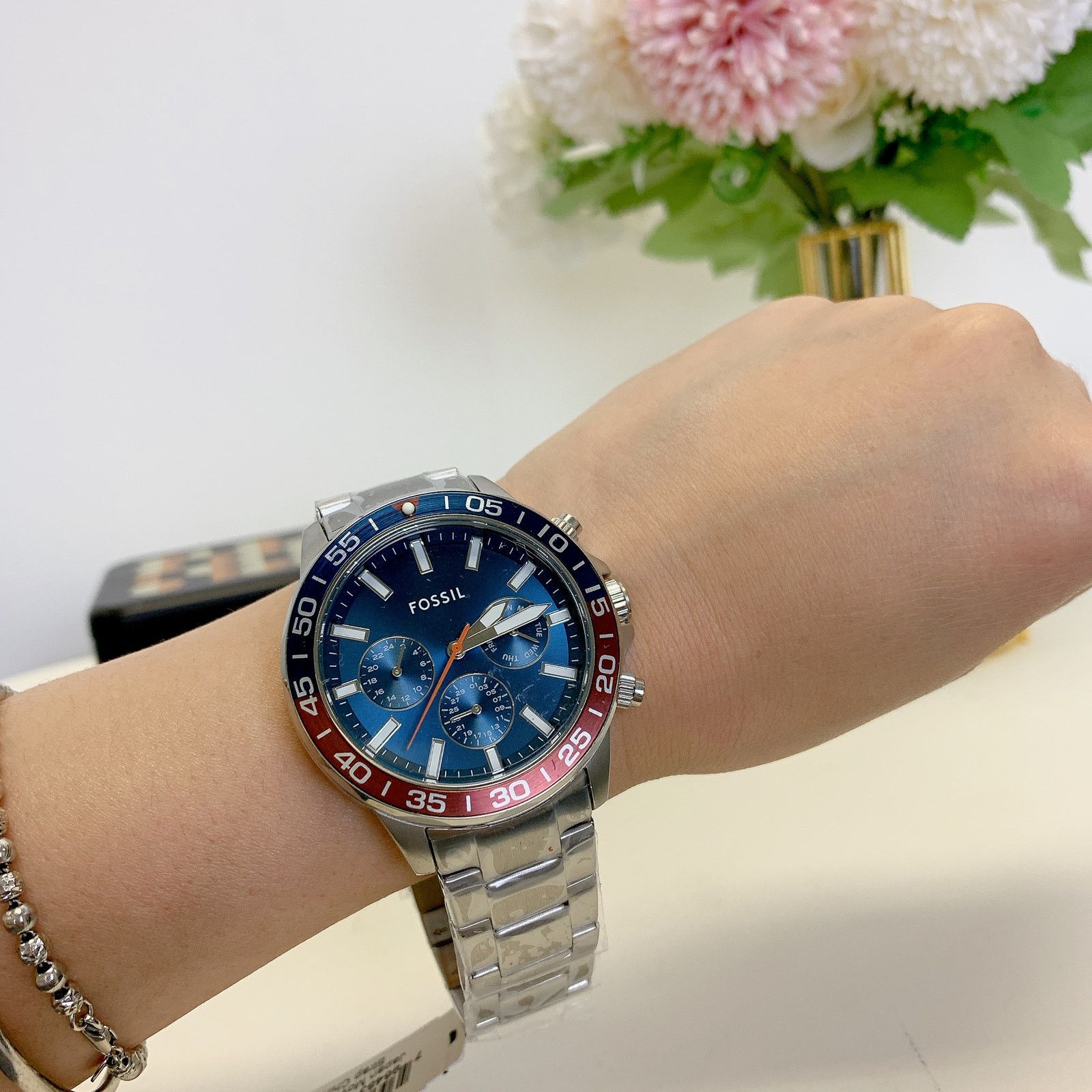 Fossil Pepsi Watch Fossil ME3086 Mechanical Women Leather Watch