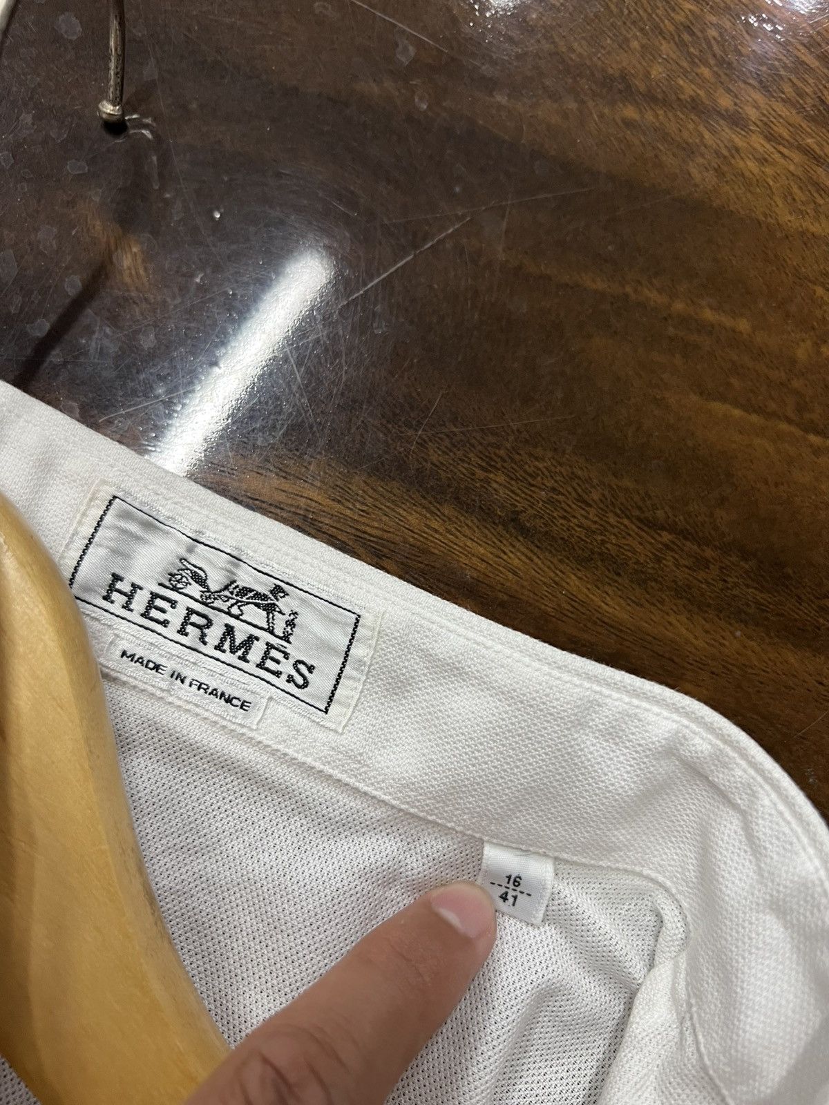 Hermes Hermes white cotton vareuse shirt Size US L / EU 52-54 / 3 - 6 Thumbnail