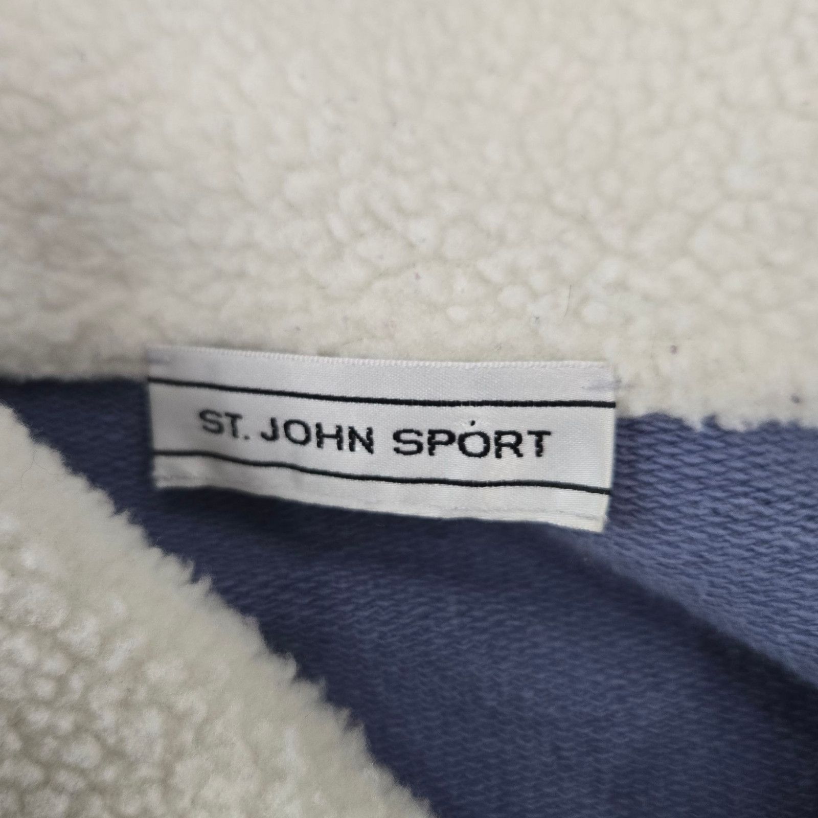 Other Y2K St John Blue Knit Jacket Shearling Collar Size Medium Size M / US 6-8 / IT 42-44 - 4 Thumbnail