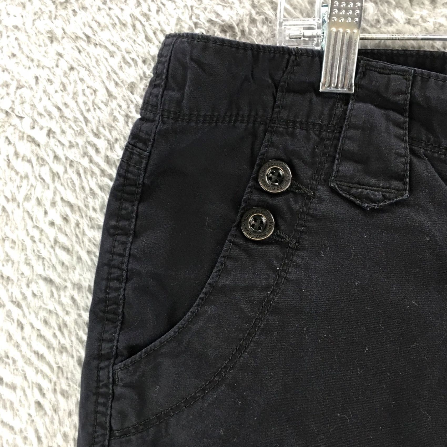 Calvin Klein Calvin Klein Capri Cropped Pants Womens 10 Black Mid Rise Button Casual Zip Fly Capris Pants Women Black 10 Casual Size 32" / US 10 / IT 46 - 3 Thumbnail