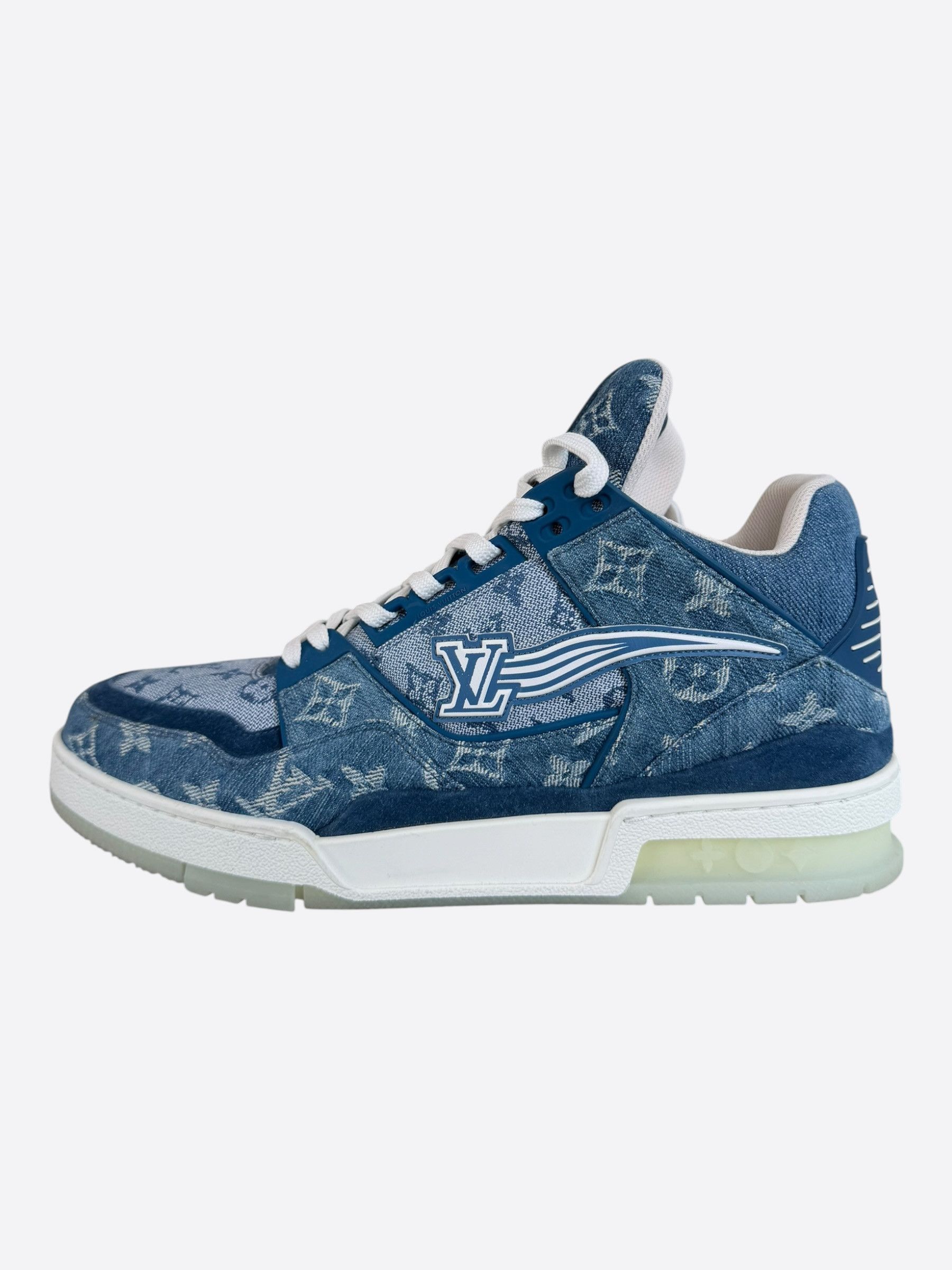 Louis Vuitton Louis Vuitton Denim Monogram Mid Top Trainers Size US 9 / EU 42 - 3 Thumbnail