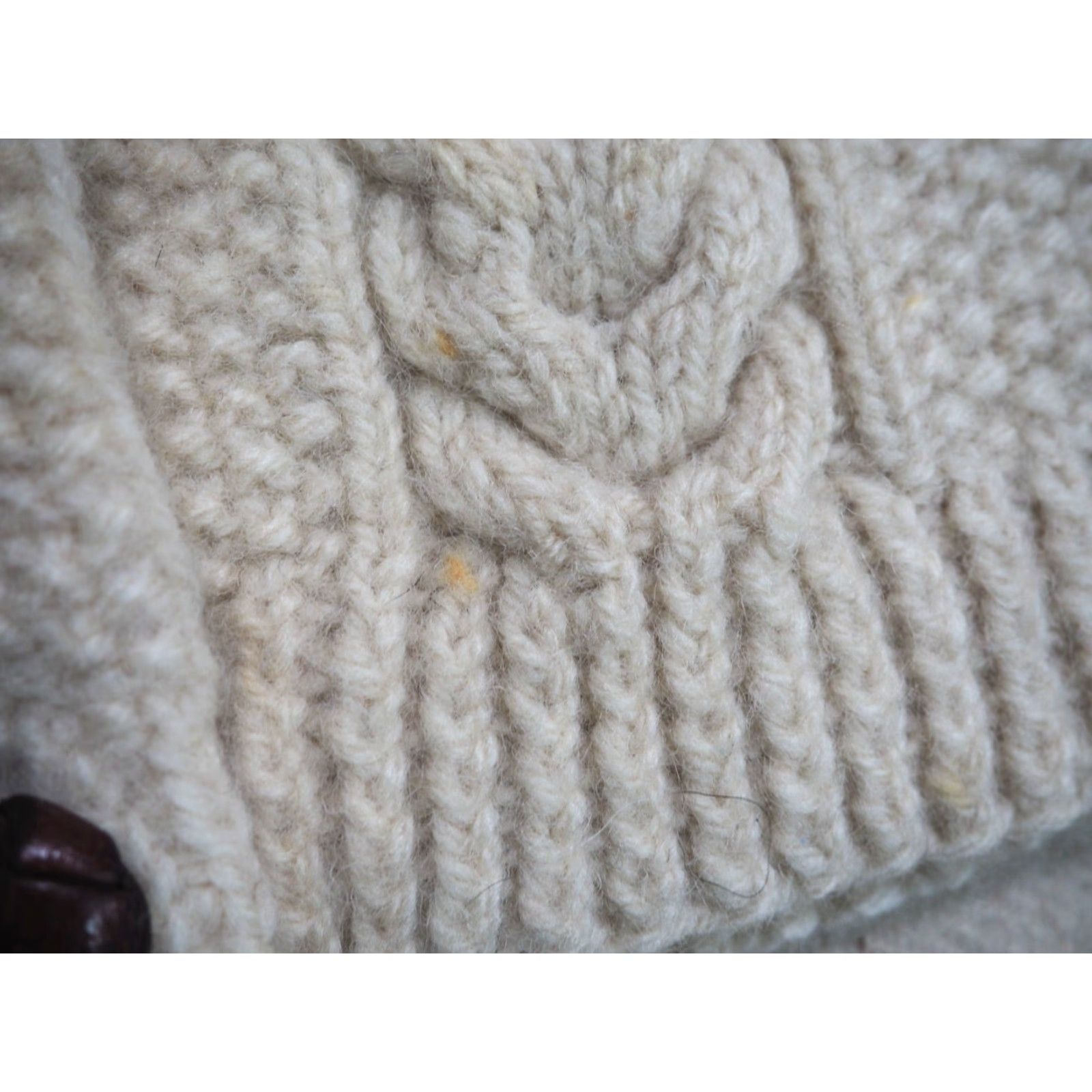 Vintage VTG 60s 70s Cream Ivory Cable Knit Boho Button Fisherman Cardigan Womens L Size L / US 10 / IT 46 - 6 Thumbnail