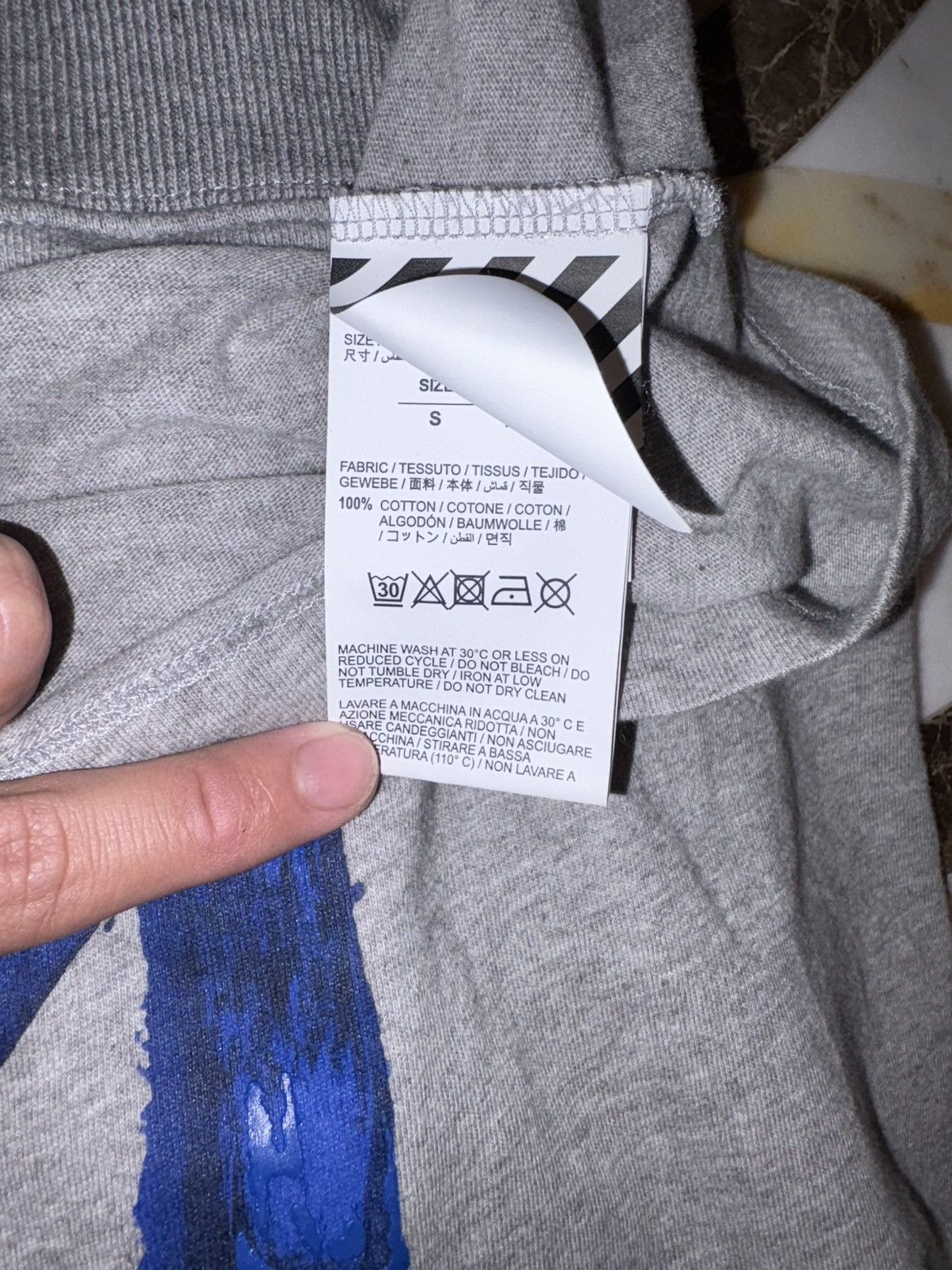 Off-White Off-White Oversized Double Sleeve Hooded Sweatshirt 'Grey' Size US S / EU 44-46 / 1 - 3 Thumbnail