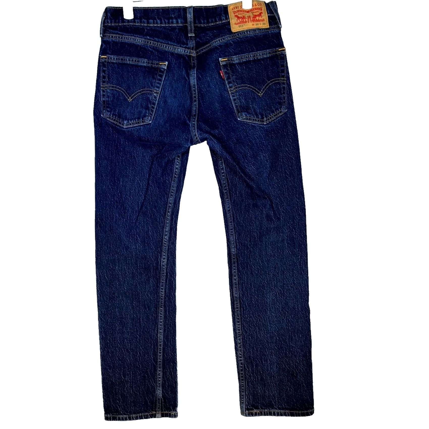 Levi's Levi’s 513 Slim Straight Jeans Men’s 30 x 30 Blue Denim Mid-Rise Button Zip Fly Dark Wash Vintage: No Size US 30 / EU 46 - 2 Thumbnail