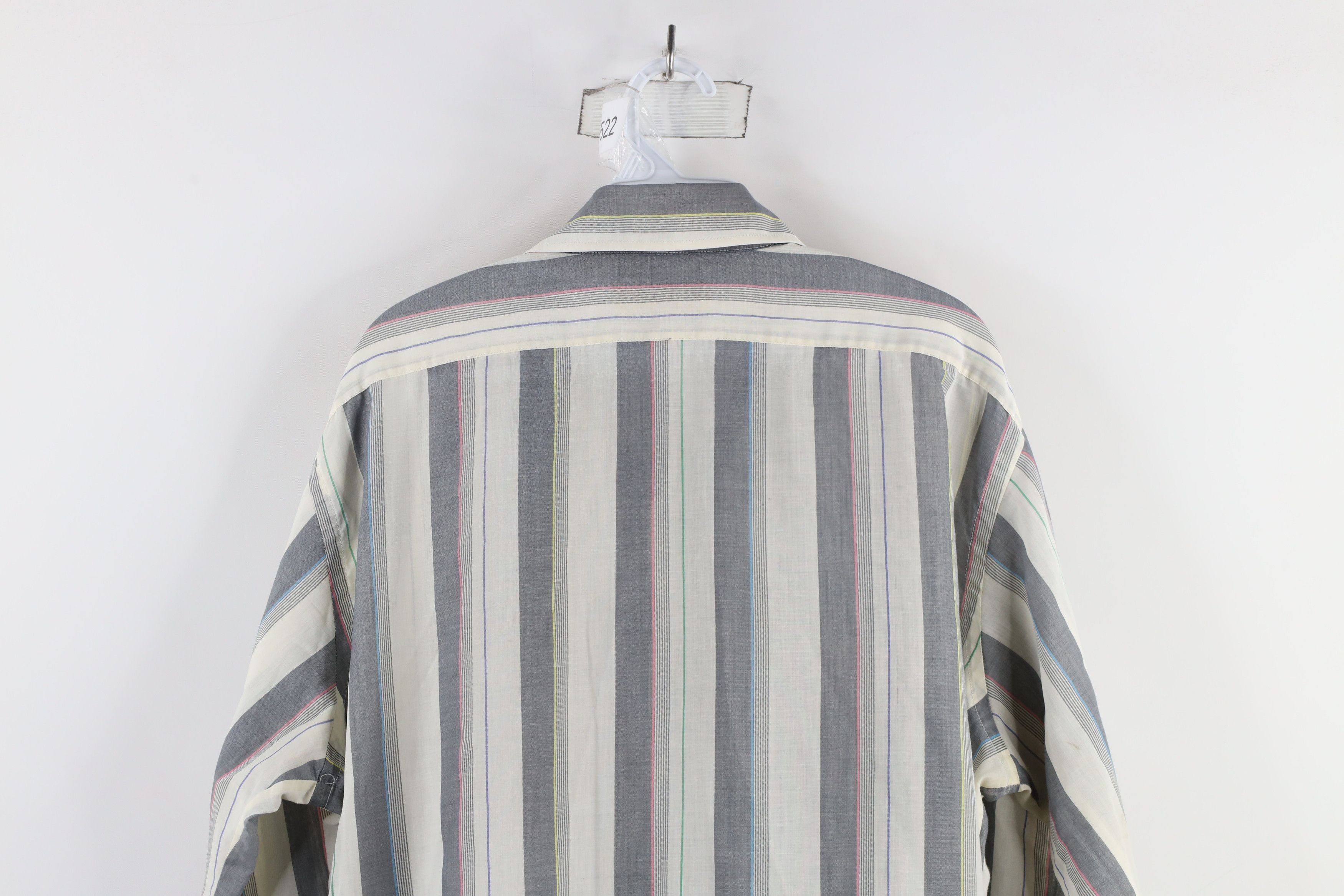 Vintage Vintage 90s Streetwear Rainbow Striped Collared Button Shirt Size US XL / EU 56 / 4 - 16 Thumbnail