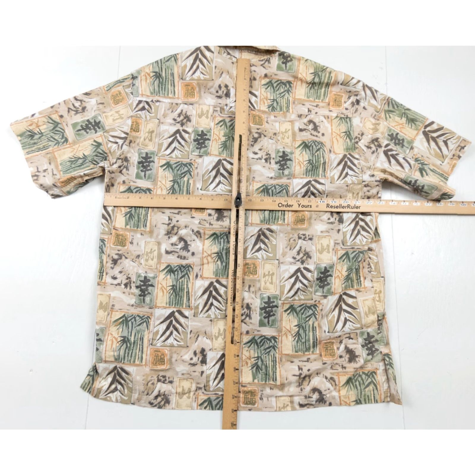 Tori Richard Tori Richard Shirt Men Large Beige Hawaiian Button Up Short Sleeve Stretch Casual All Seasons 90s? Size US L / EU 52-54 / 3 - 6 Thumbnail