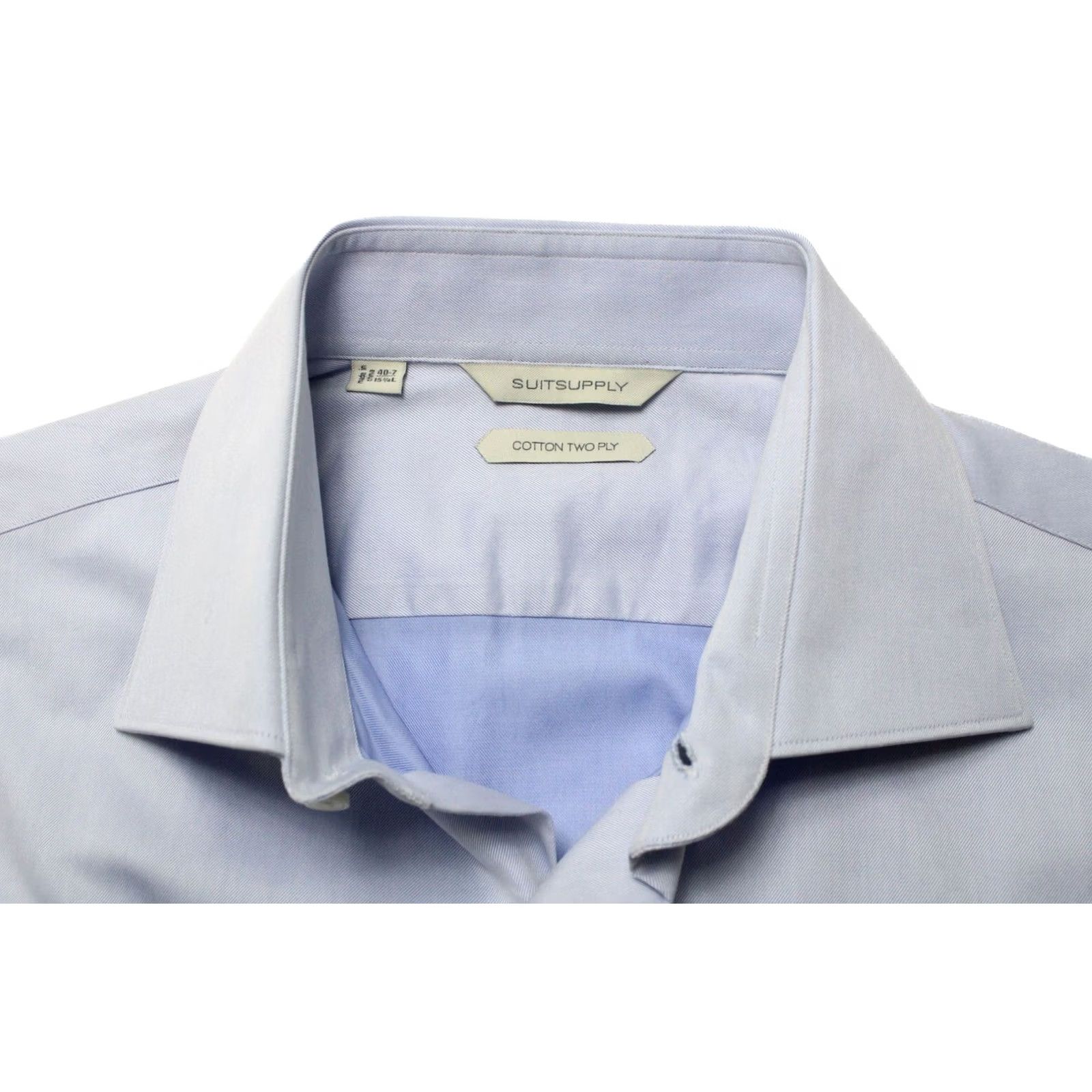 Suitsupply Suitsupply Cotton Two Ply Formal Shirt Men's 40-7 / 15 3/4L Button Up Blue Shirt Mens 40-7 15 3/4L Blue Formal Shirt Size 40R - 4 Thumbnail