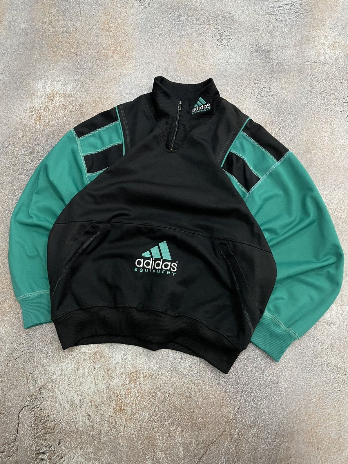 Adidas Vintage Adidas Equipment Big Logo 1/4 Zip Sweatshirt Size US XL / EU 56 / 4 - 2 Thumbnail