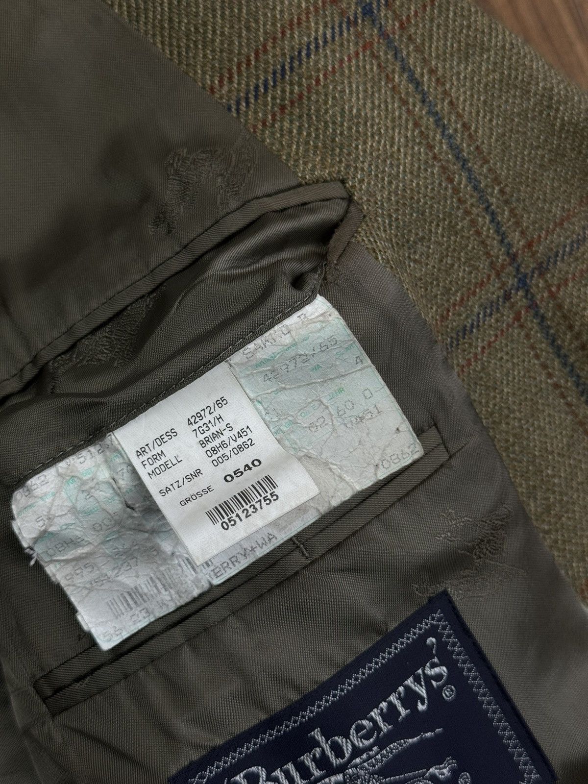 Burberry Vintage wool blazer Burberry Tweed original luxury item Size 48L - 3 Thumbnail