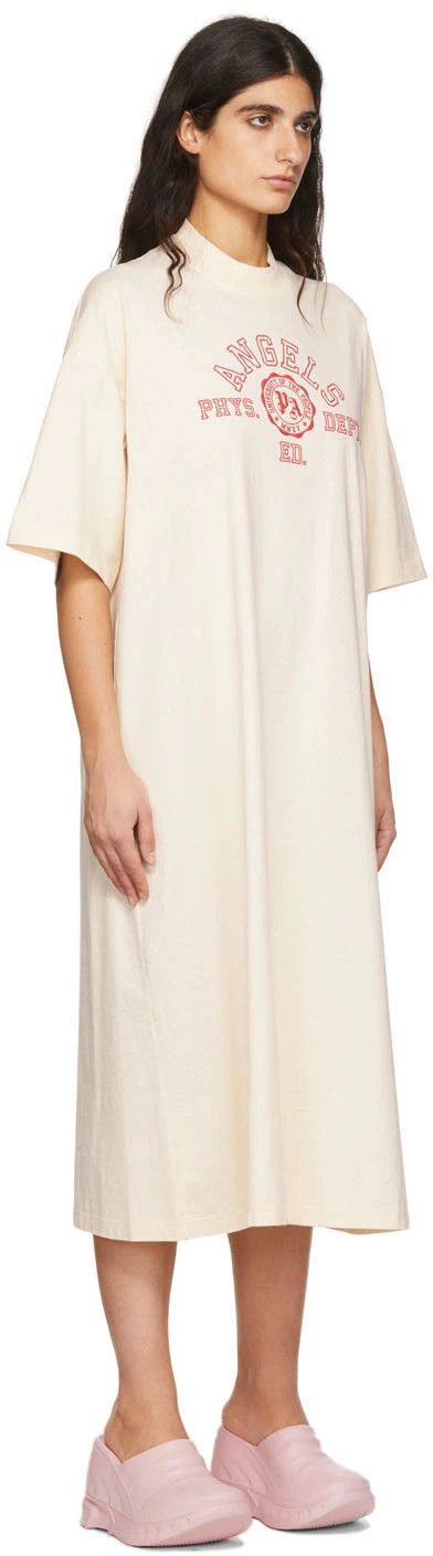 Palm Angels o1y1125 Logo Midi Dress in Beige Size XS / US 0-2 / IT 36-38 - 2 Thumbnail