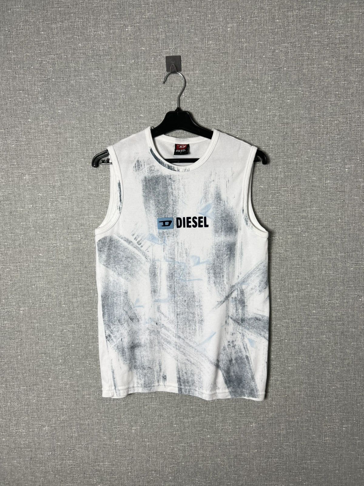 Diesel Diesel Sleeveless Abstract Distressed Print Center Logo Tank Size US S / EU 44-46 / 1 - 1 Thumbnail