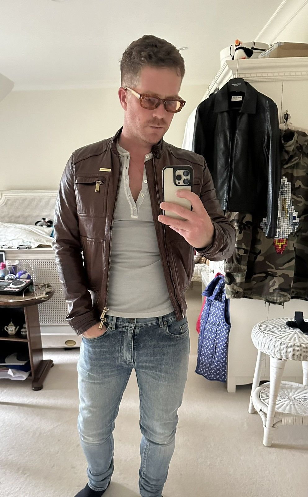 Dsquared2 SS09 Dsquared archive brown leather jacket grail Size US M / EU 48-50 / 2 - 3 Thumbnail
