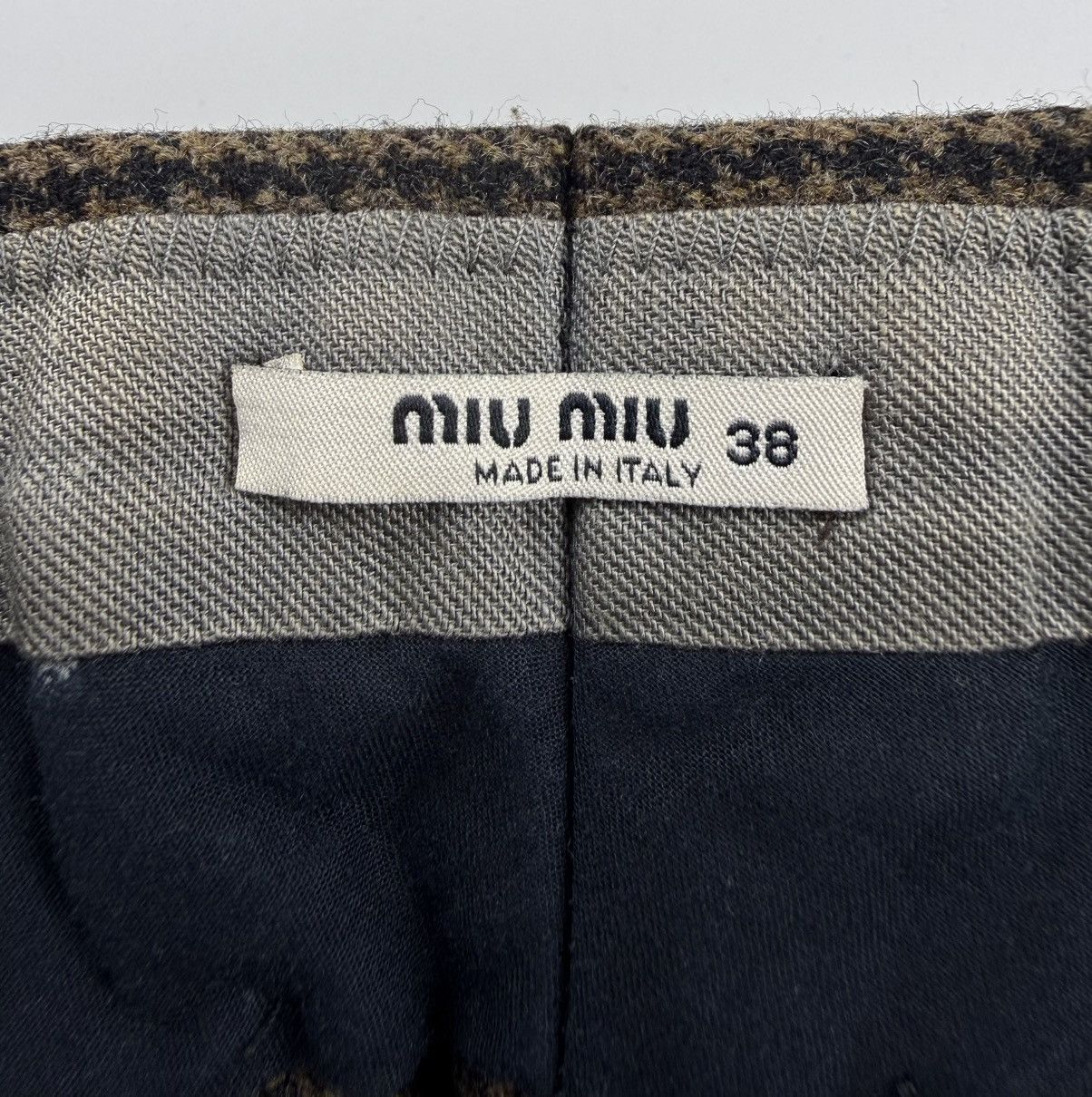 Miu Miu Miu Miu F/W’03 Houndstooth Wide Pants Size 28" / US 6 / IT 42 - 9 Thumbnail
