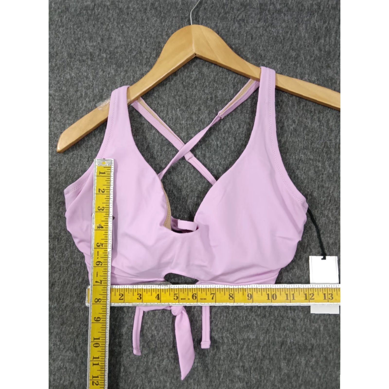 Vintage Shade & Shore Purple Front Keyhole Bikini Top 34DD Padded Nylon Polyester Spaghetti Strap Lined Women Beach 90s Theme Mens Womens Size XXS / US 00 / IT 34 - 4 Thumbnail
