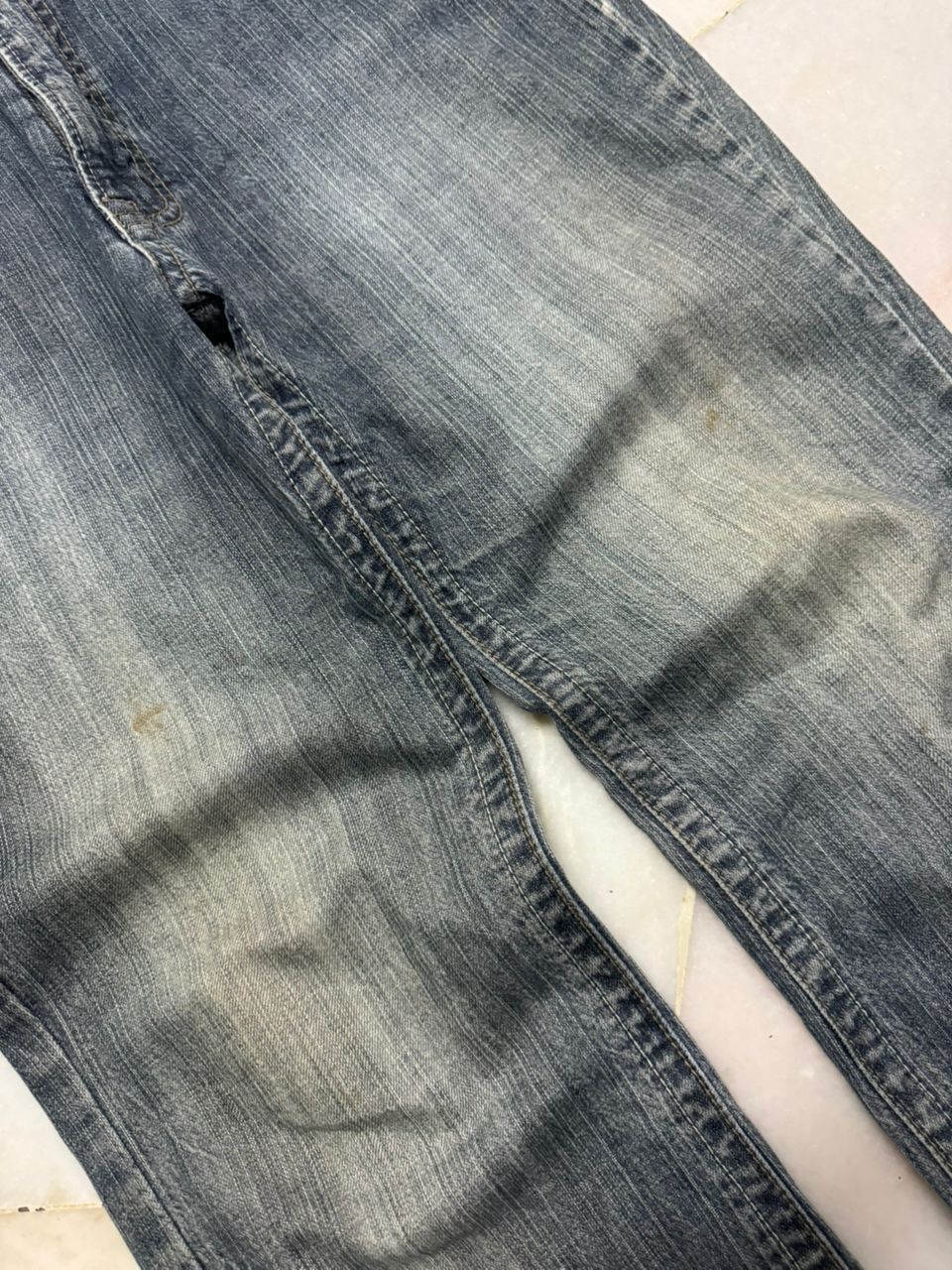 Japanese Brand 1990s Japanese Flared Bell Bottom Faded Distressed Size US 34 / EU 50 - 5 Thumbnail