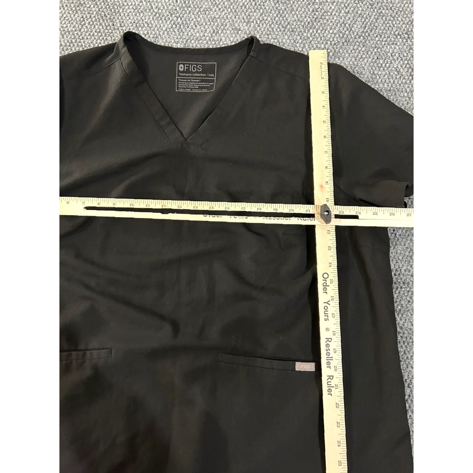 Vintage FIGS scrub top Womens 4XL Black medical healthcare workwear V neck Size XXL / US 16-18 / IT 52-54 - 5 Thumbnail