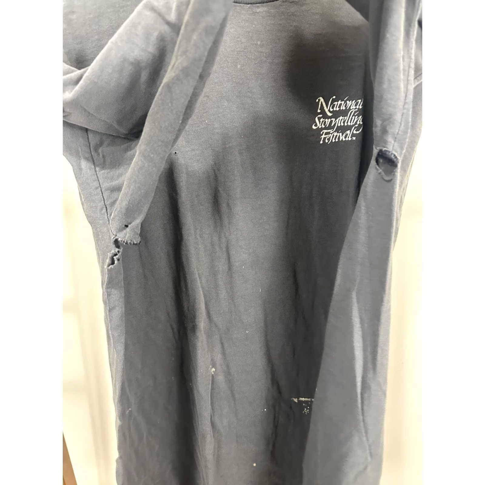 Vintage VINTAGE 90s National Storytelling Festival T-Shirt XL Black Mens Worn Thrashed Distressed Faded Size US XL / EU 56 / 4 - 7 Thumbnail
