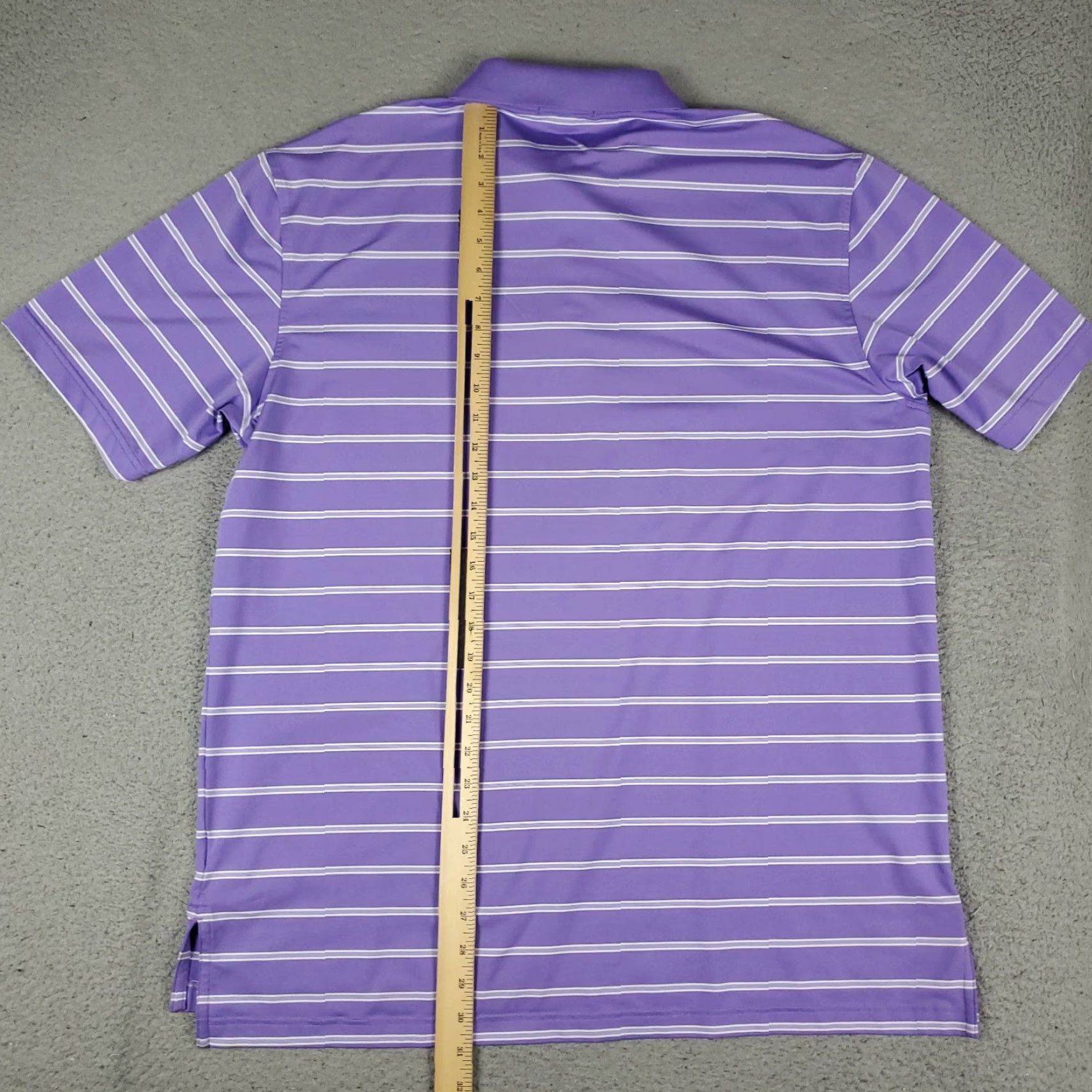 Peter Millar Peter Millar Polo Shirt Mens Large Purple Striped Summer Comfort Golf Shirt Size US L / EU 52-54 / 3 - 3 Thumbnail