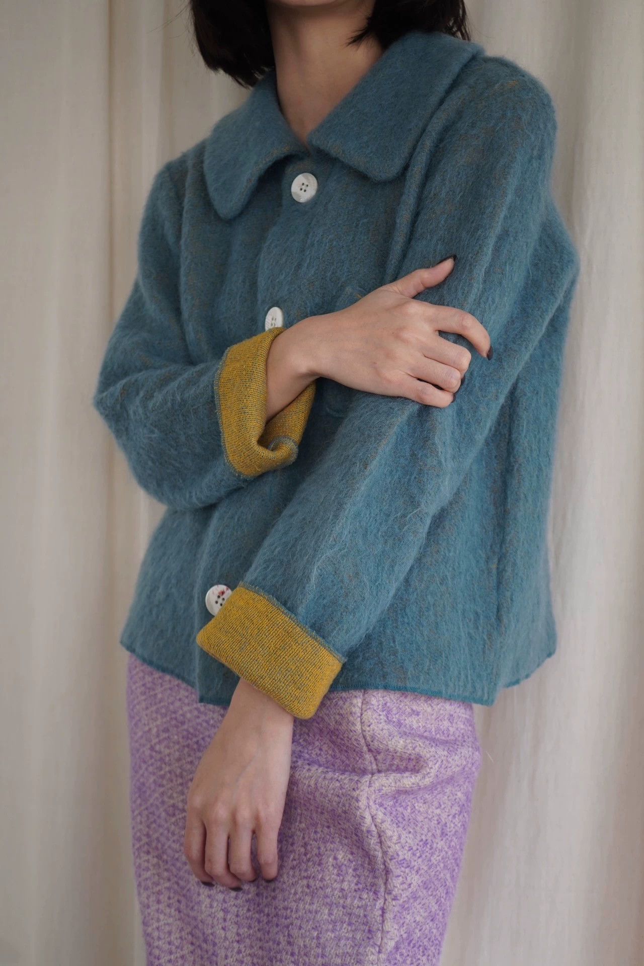 Comme des Garcons Vintage CDG Tricot 1995 AW Blue Yellow Cardigan M Size M / US 6-8 / IT 42-44 - 1 Thumbnail