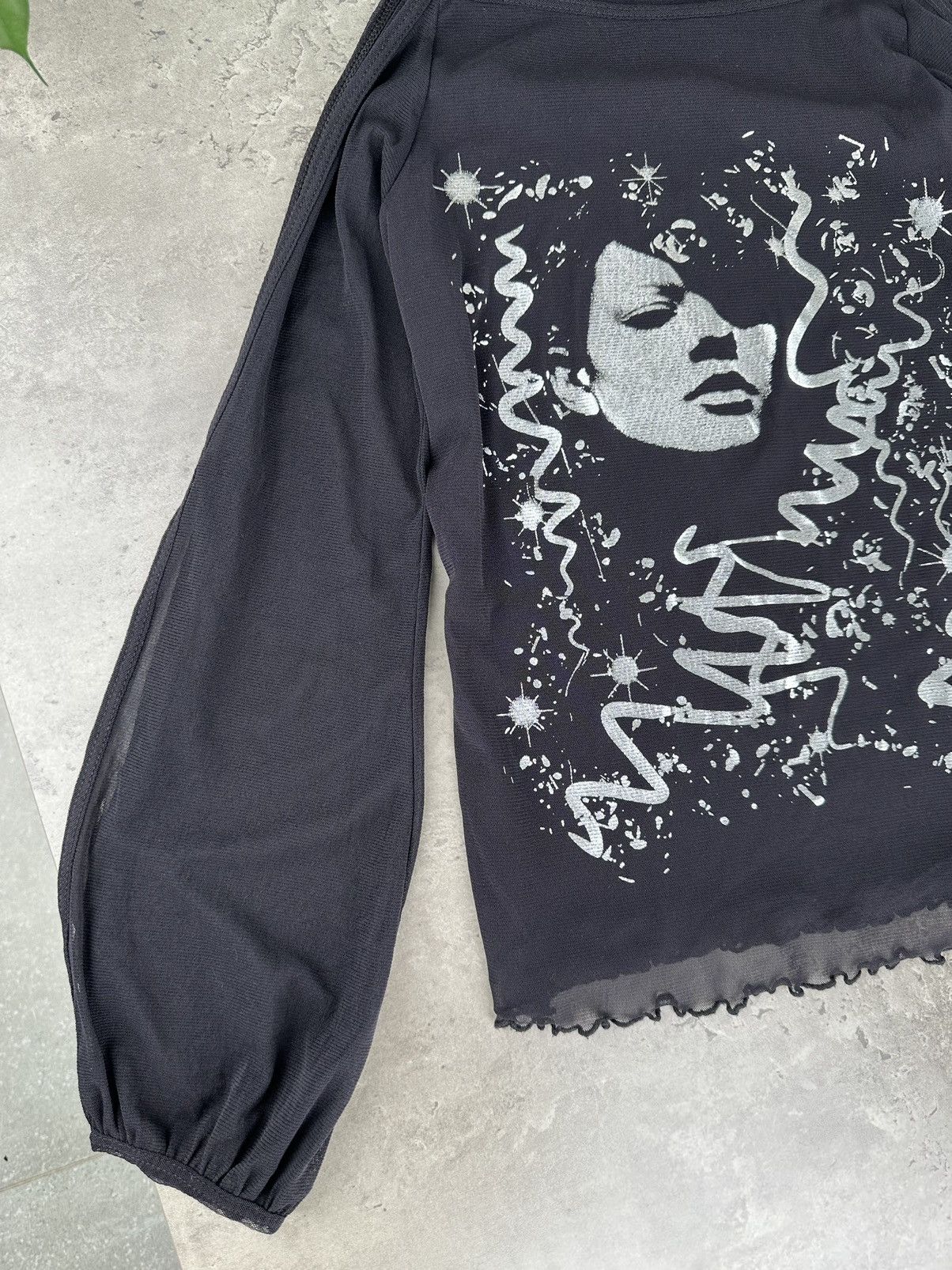 Japanese Brand Vintage Mesh Printed Long Sleeve Size S / US 4 / IT 40 - 5 Thumbnail