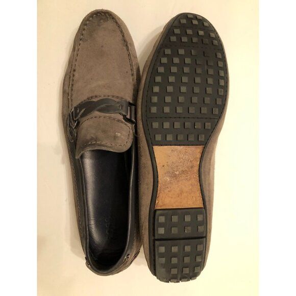 Hugo Boss hugo boss men's gray leather slip on loafers size: 10.5 Size US 10.5 / EU 43-44 - 6 Thumbnail