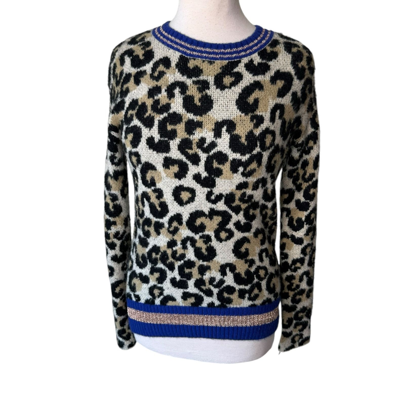 Central Park West CENTRAL PARK WEST Leopard Lurex Crew Wool Blend Metallic Size S / US 4 / IT 40 - 5 Thumbnail