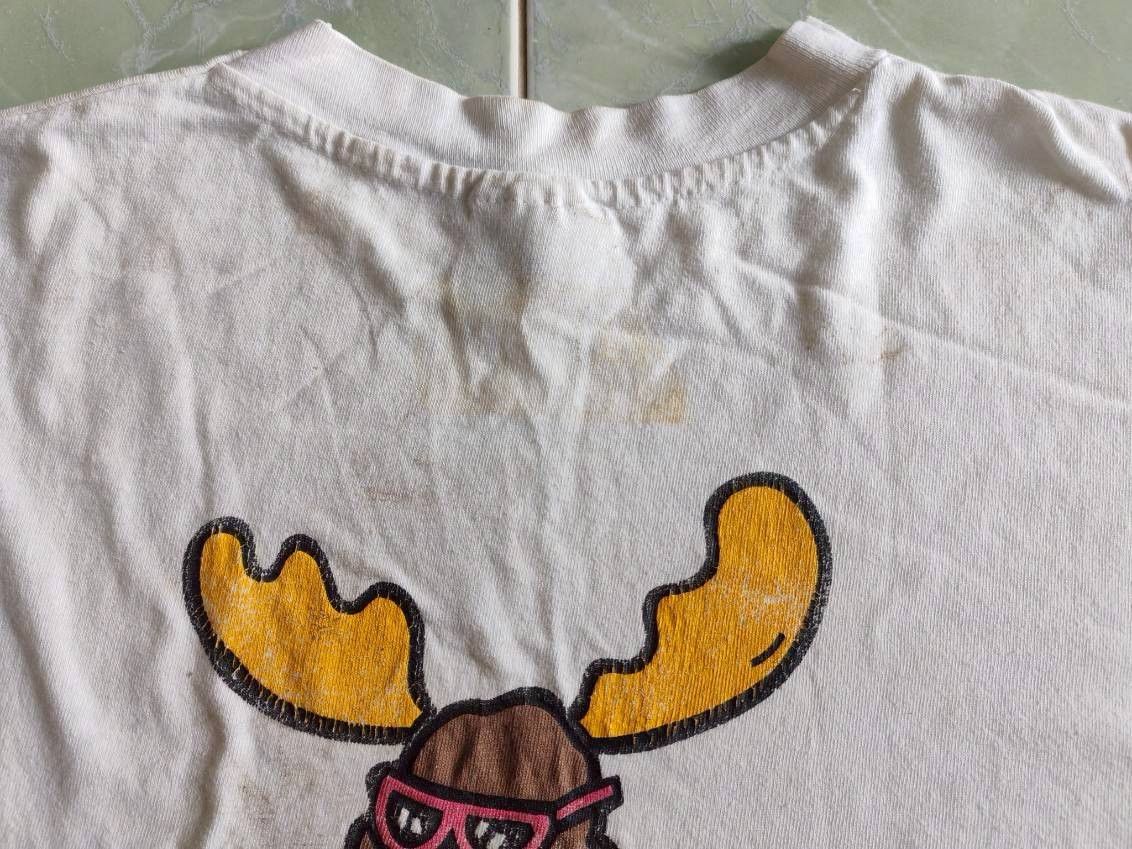 Hanes 1980s Rocky Bullwinkle T Shirt 80s Mens M USA Cartoon Size US M / EU 48-50 / 2 - 8 Thumbnail