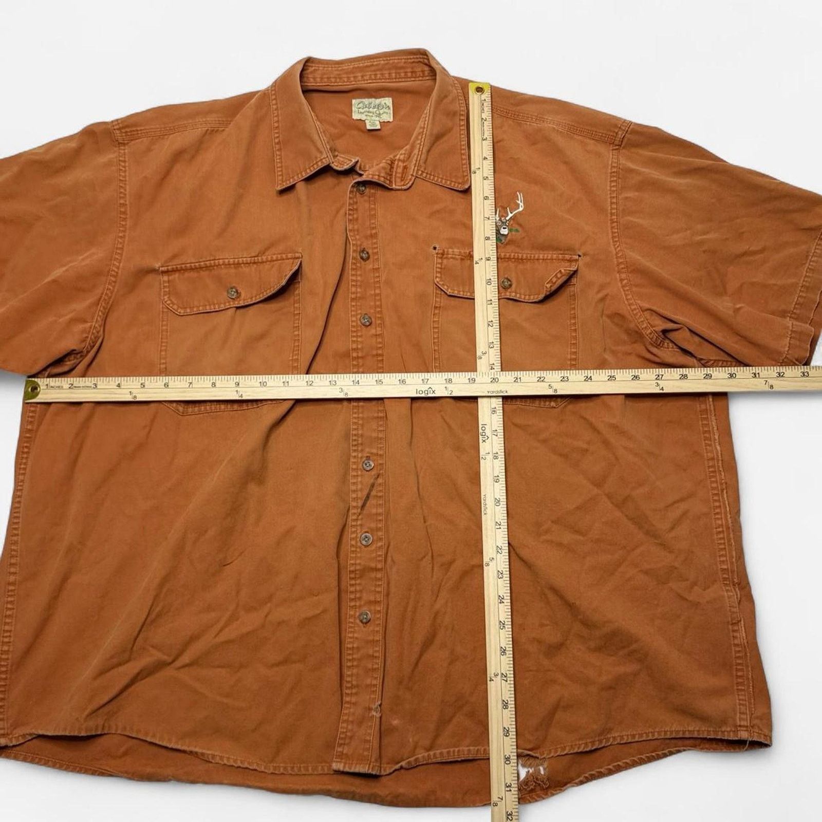 Cabelas Cabela’s Rust Orange Short Sleeve Button Shirt 4XL Tall Size US XXL / EU 58 / 5 - 7 Thumbnail