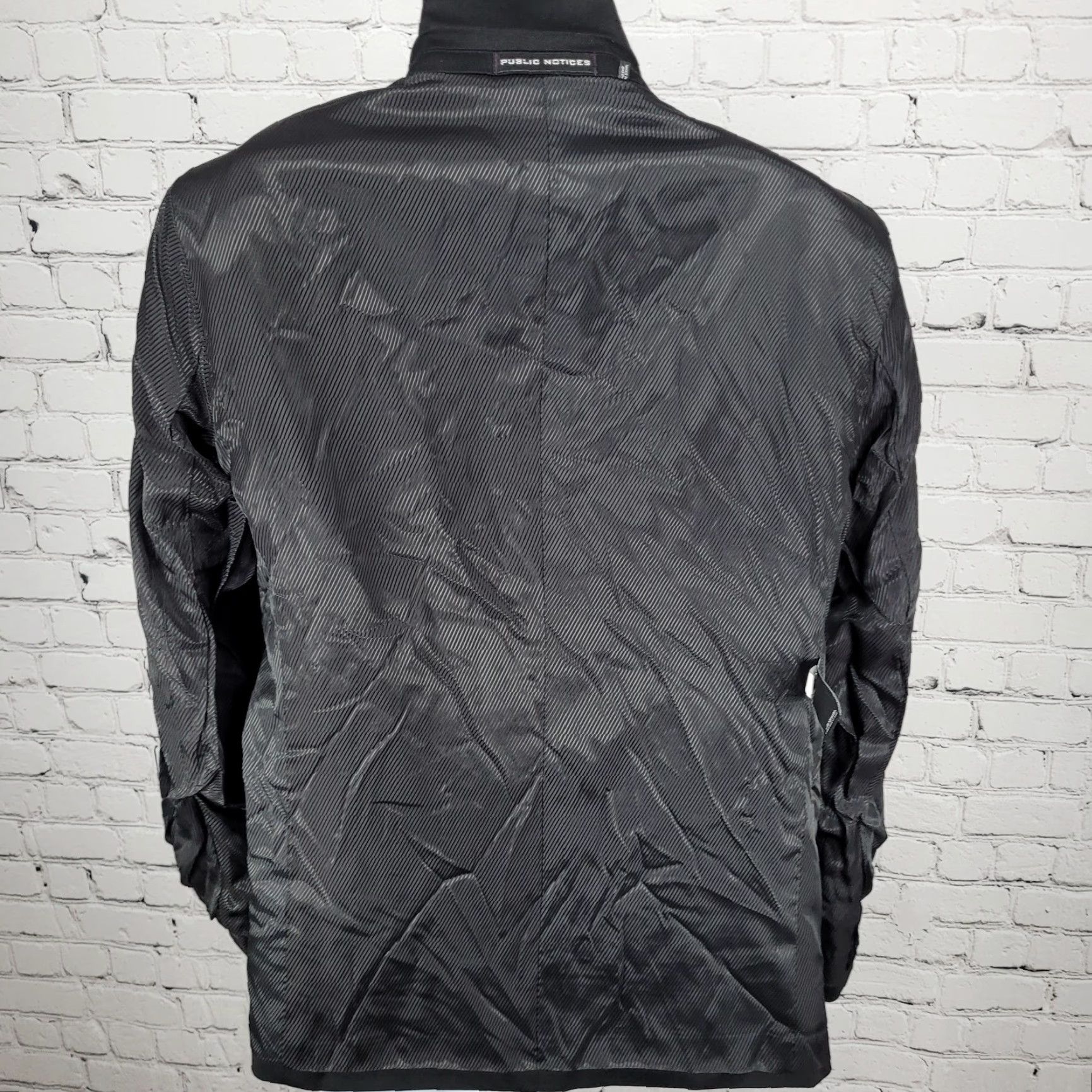 Vintage Public Notices Black Blazer Medium M 2 Button Notch Ventless Sport Coat Size 40R - 6 Thumbnail