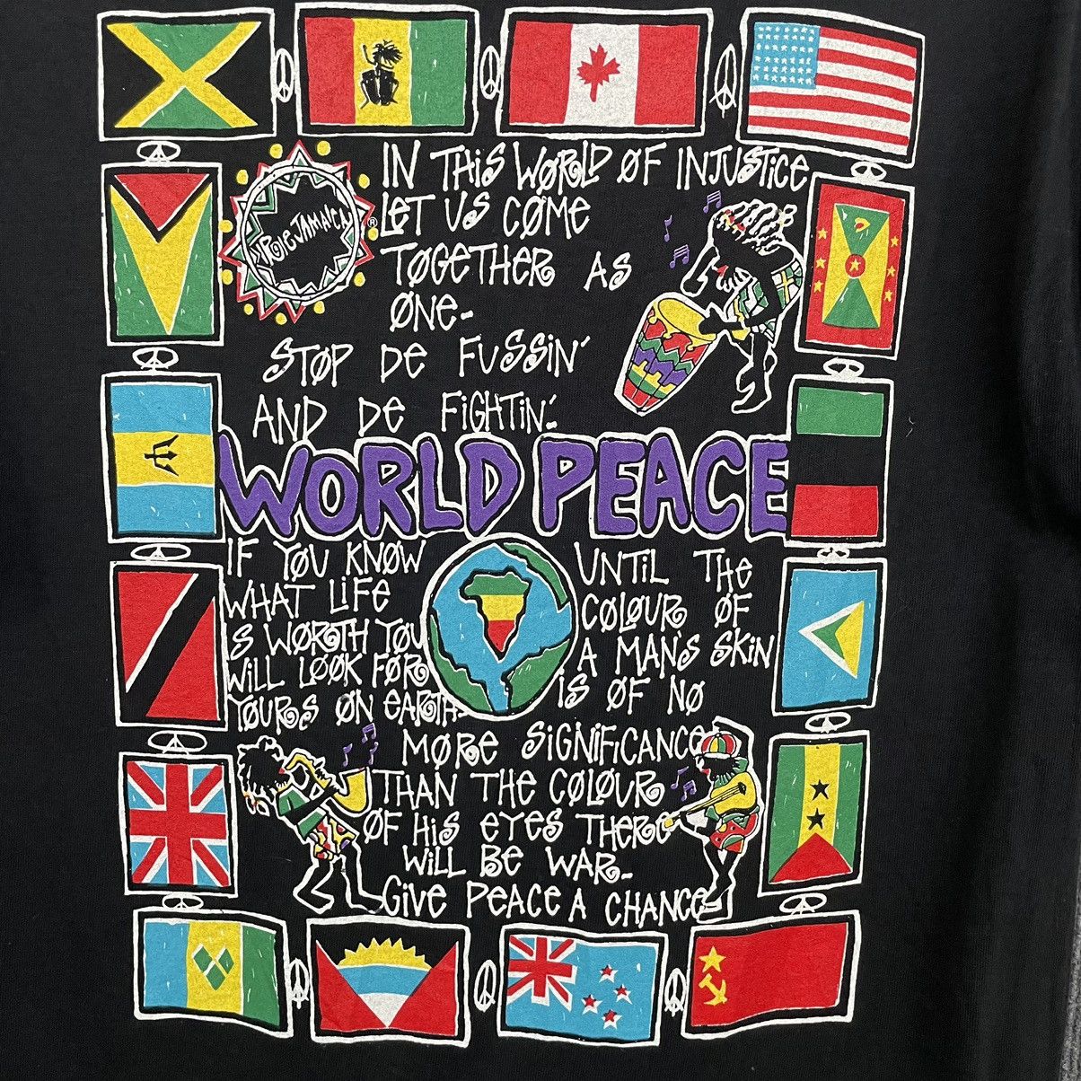 Bob Marley × Rap Tees × Vintage Vintage 1990s Irie Jamaica World Peace Reggae Rap Tee Size US M / EU 48-50 / 2 - 2 Thumbnail