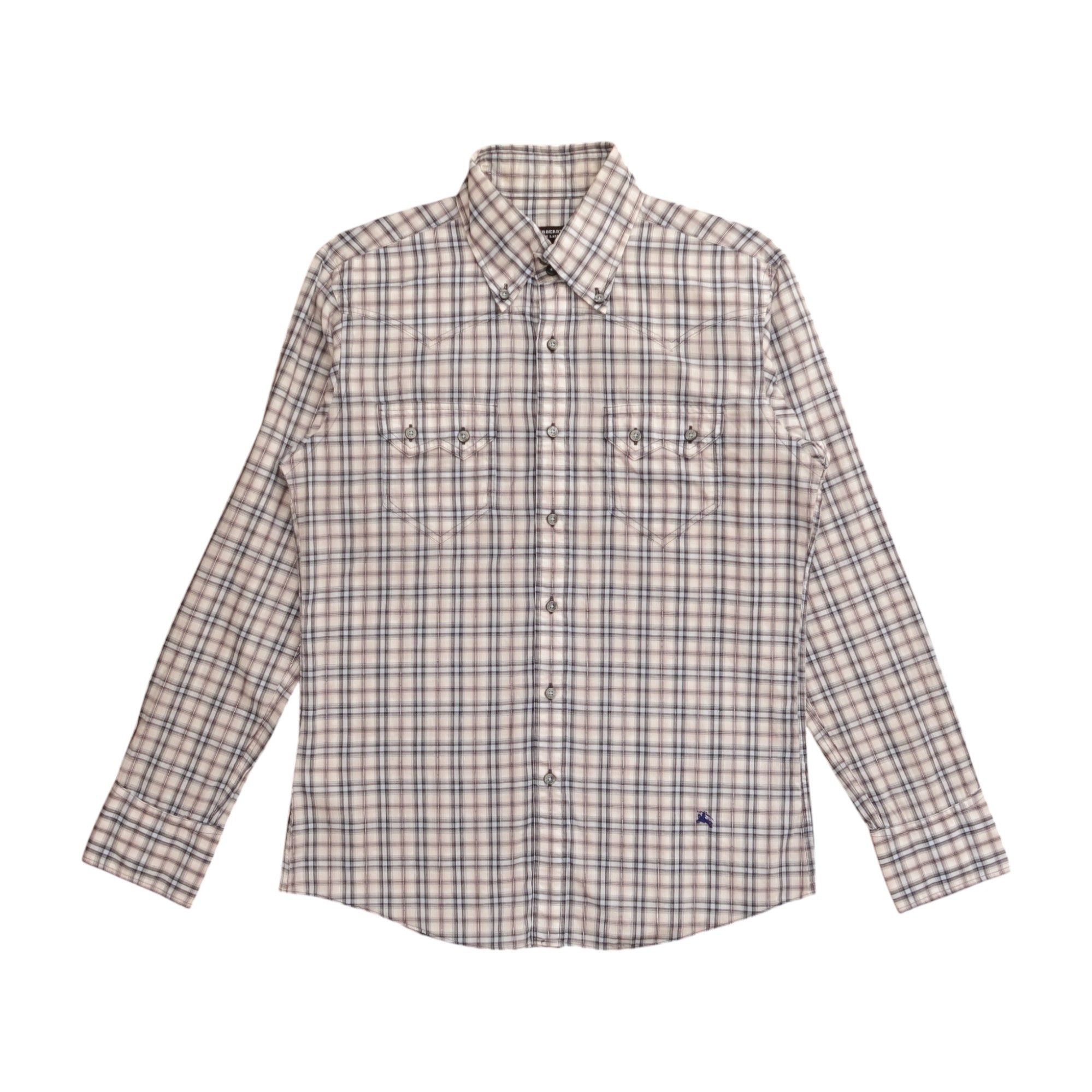 Burberry Vintage Burberry Black Label Luxury Plaid Western Shirt Size US S / EU 44-46 / 1 - 1 Thumbnail