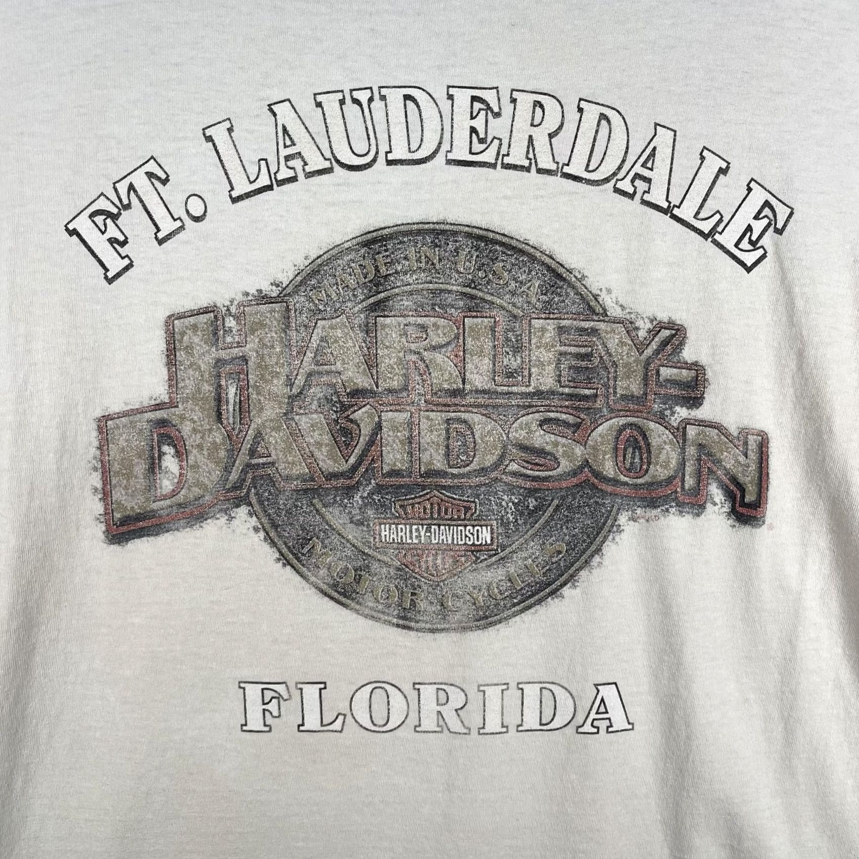 Harley Davidson VINTAGE Harley-Davidson Shirt Mens XL White 1999 Biker Tee Florida Ft Lauderdale 90s Logo Graphic Print Crew Neck Short Sleeve Mens Size US XL / EU 56 / 4 - 4 Thumbnail