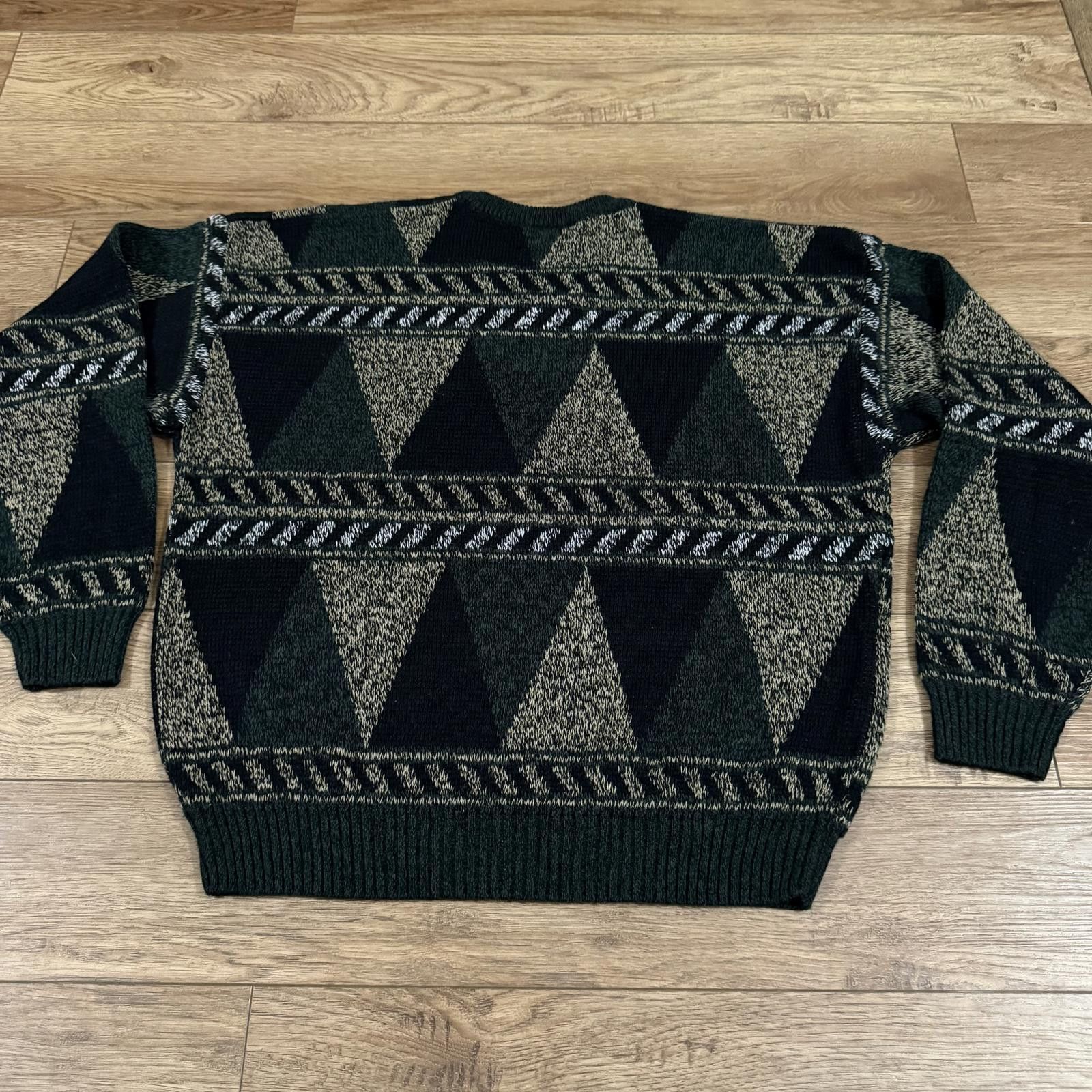 Other Vintage Windridge Geometric Triangle Knit Sweater 80s 90s Size US XL / EU 56 / 4 - 4 Thumbnail