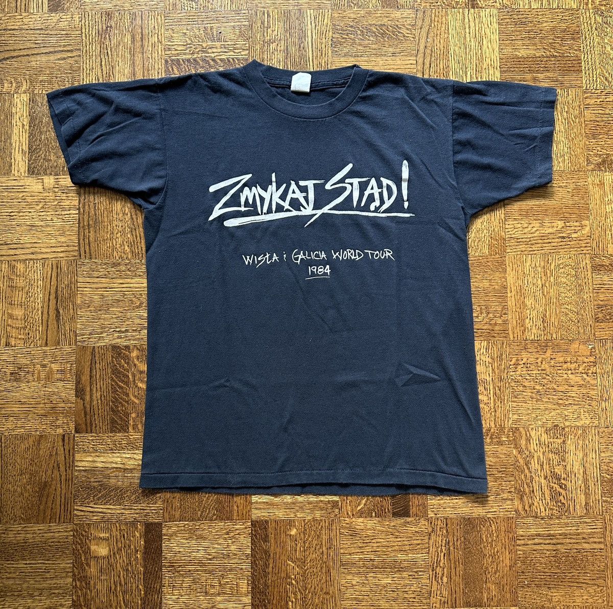 Vintage 1984 Zymkat Stad! Wista and Galicia World Tour Graphic Tee Size US M / EU 48-50 / 2 - 1 Thumbnail