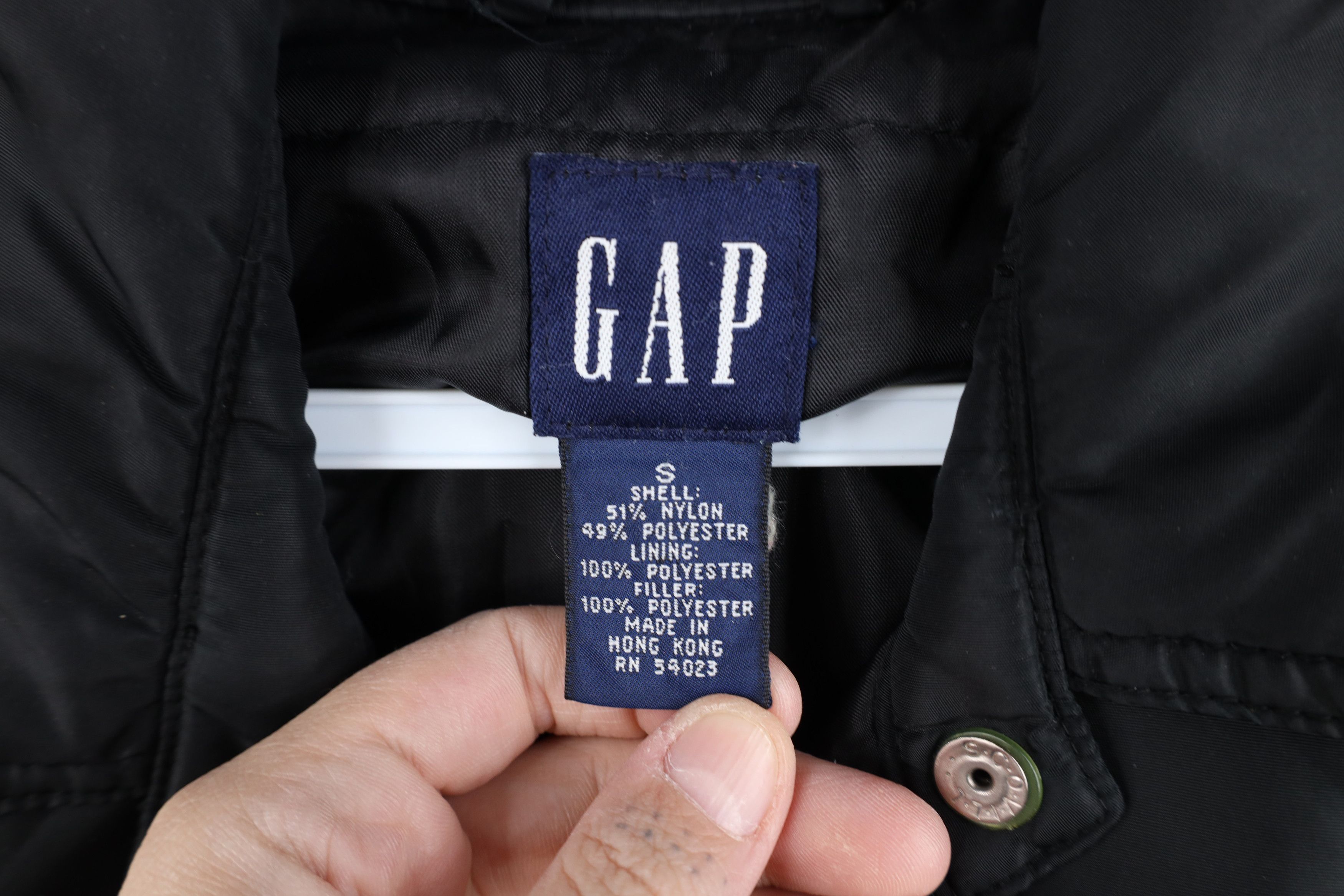 Gap Vintage 90s Y2K Gap Micro Puffer Bomber Jacket Black Size S / US 4 / IT 40 - 9 Thumbnail