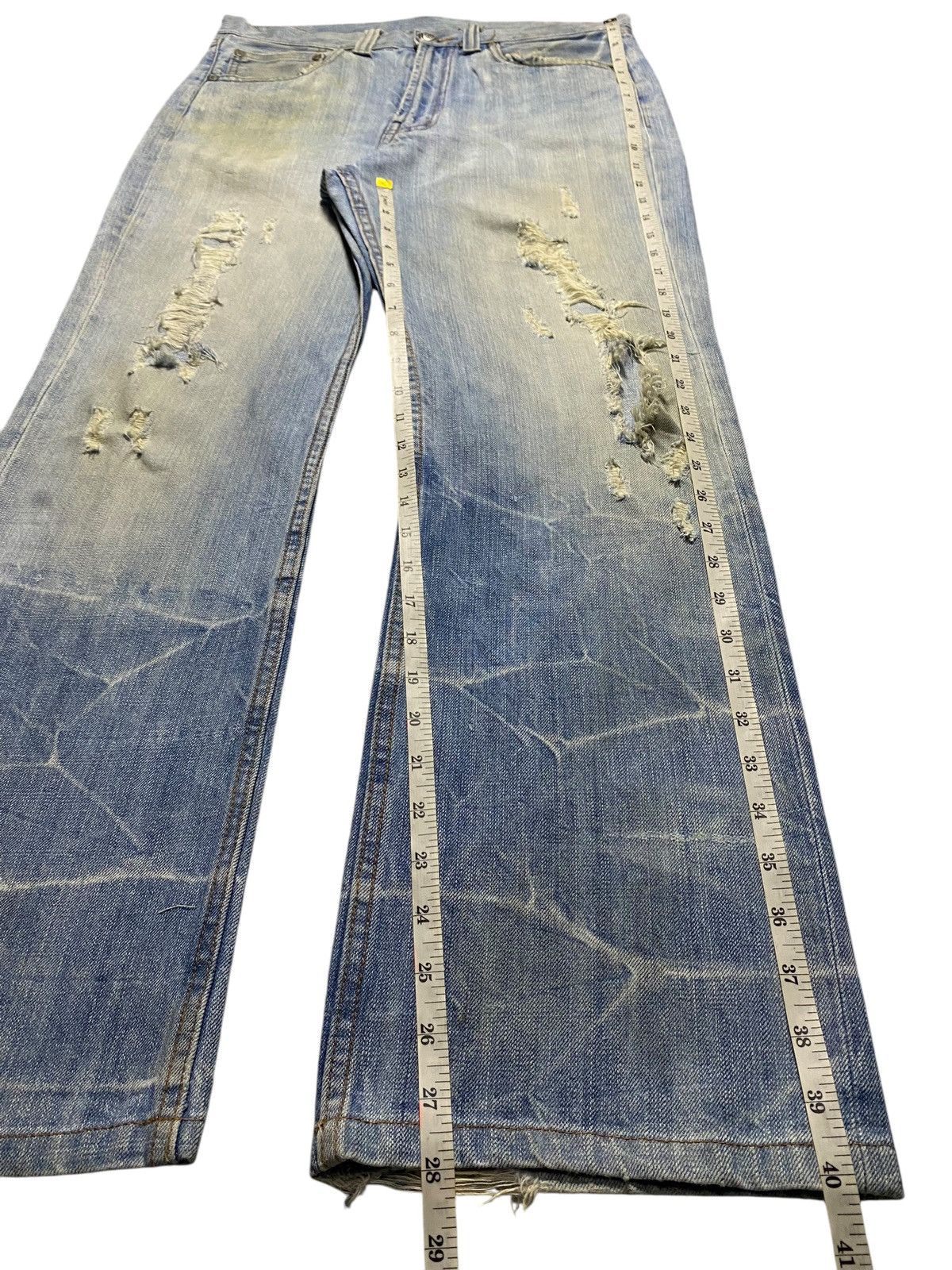 Japanese Brand Distressed Denim with Silver Cros Thunder Bootcut Jeans Size US 32 / EU 48 - 15 Thumbnail