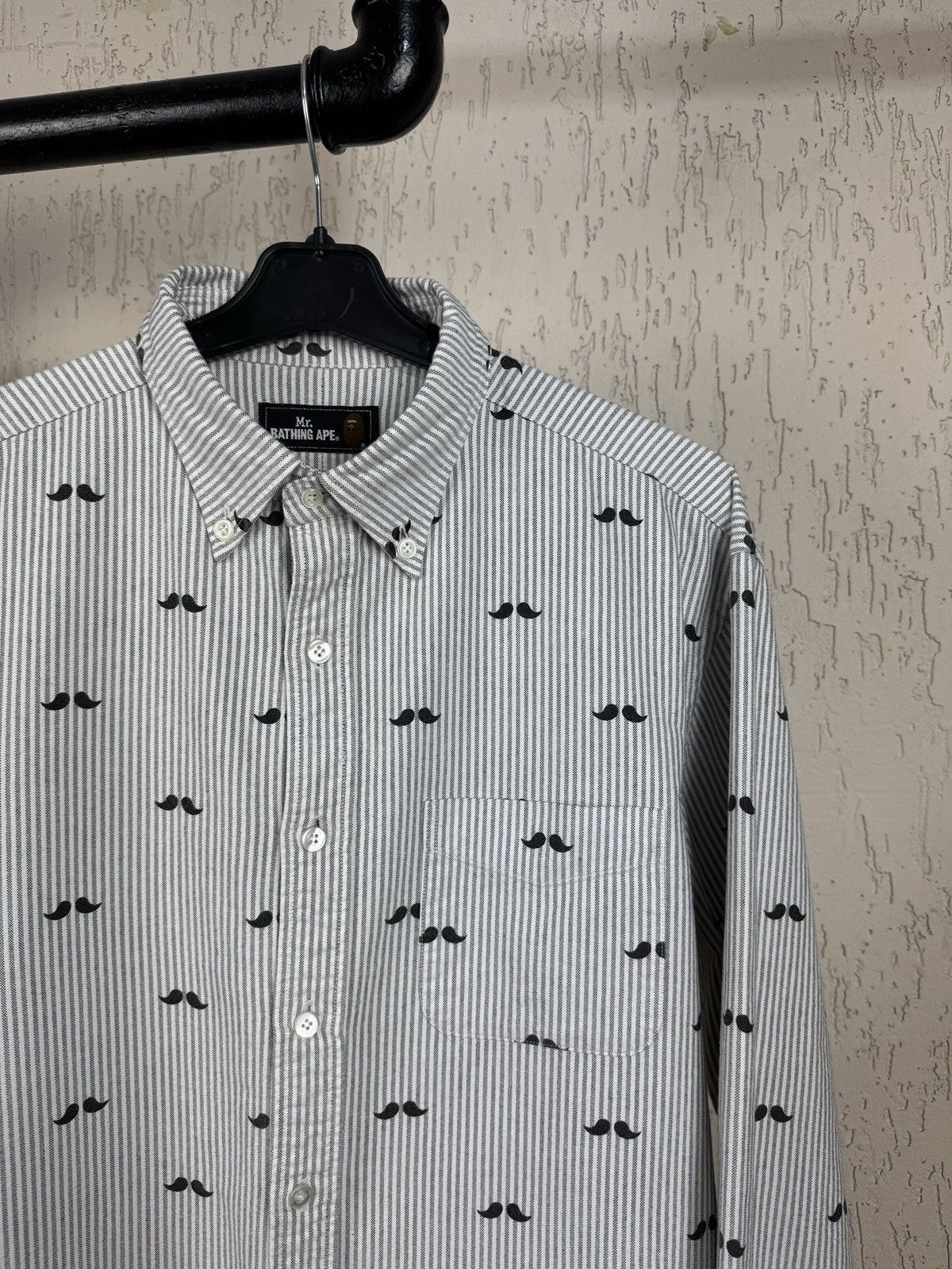 Bape Mr. Bathing Ape Cotton Check Shirt Gray Bape Made in Japan Size US L / EU 52-54 / 3 - 3 Thumbnail