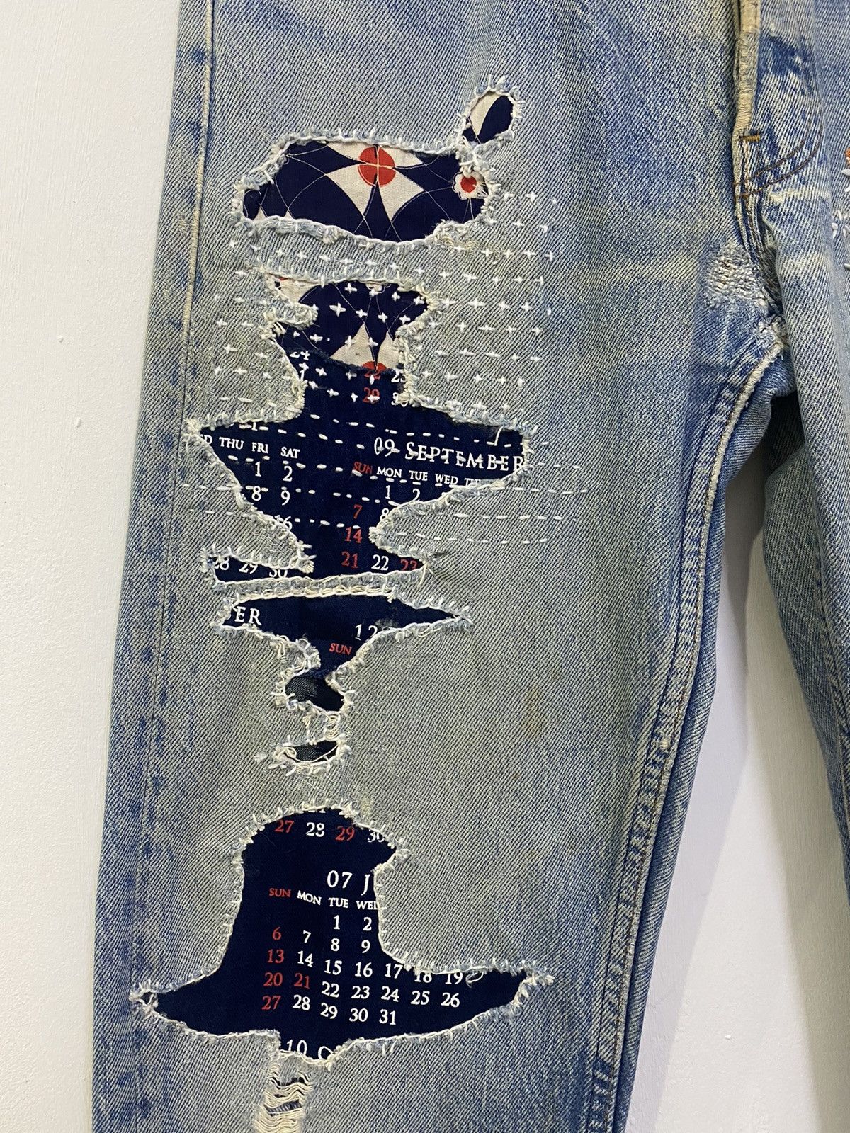 Levi's 💥LEVIS 501 90s REWORK INSPIRE BY KAPITAL BORO SASHIKO JAPAN Size US 32 / EU 48 - 3 Thumbnail