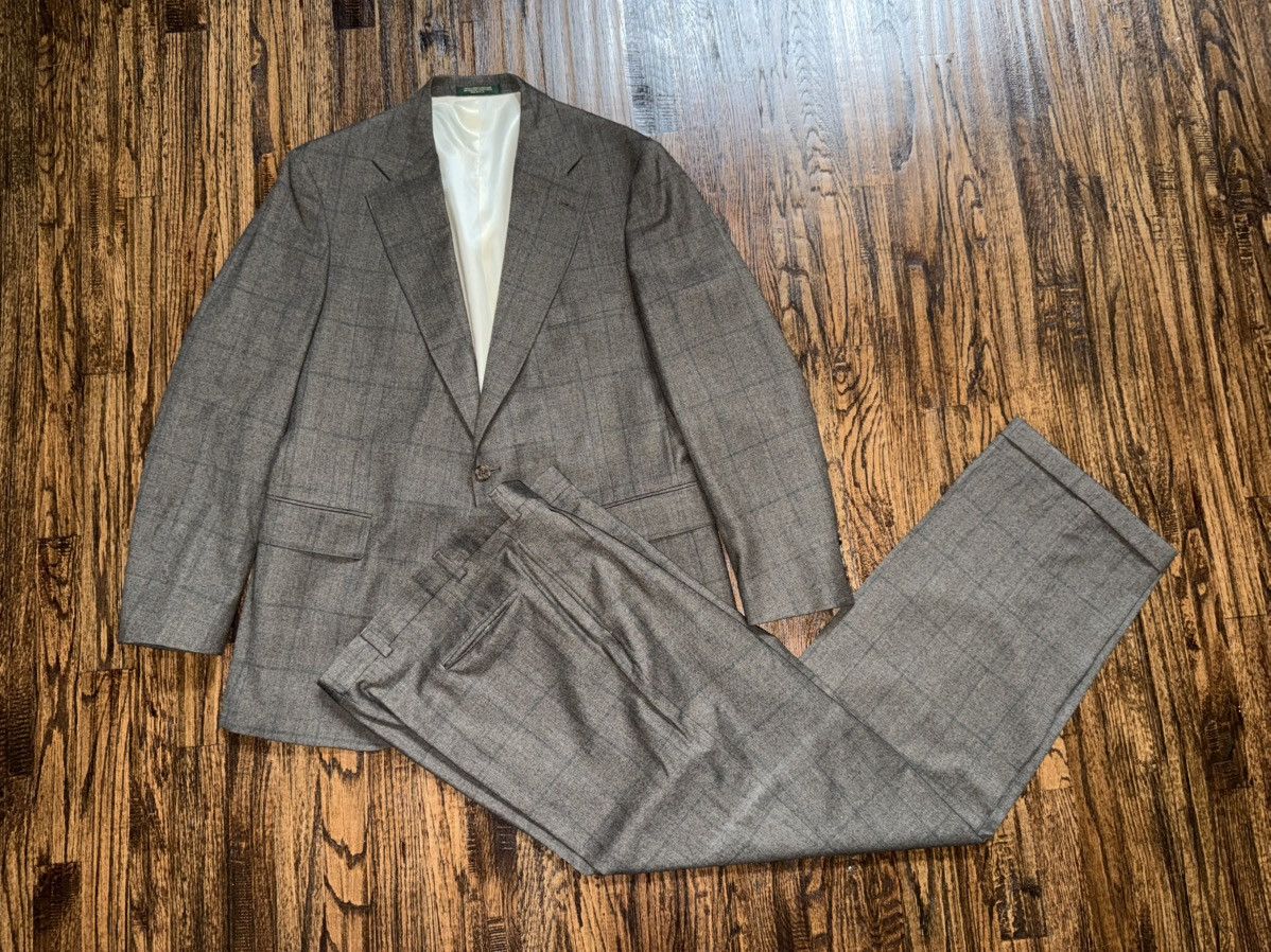 Izod IZOD Tailored Vintage Tan Grey 2pc Suit Jacket & Pant 44L Size 44L - 1 Thumbnail