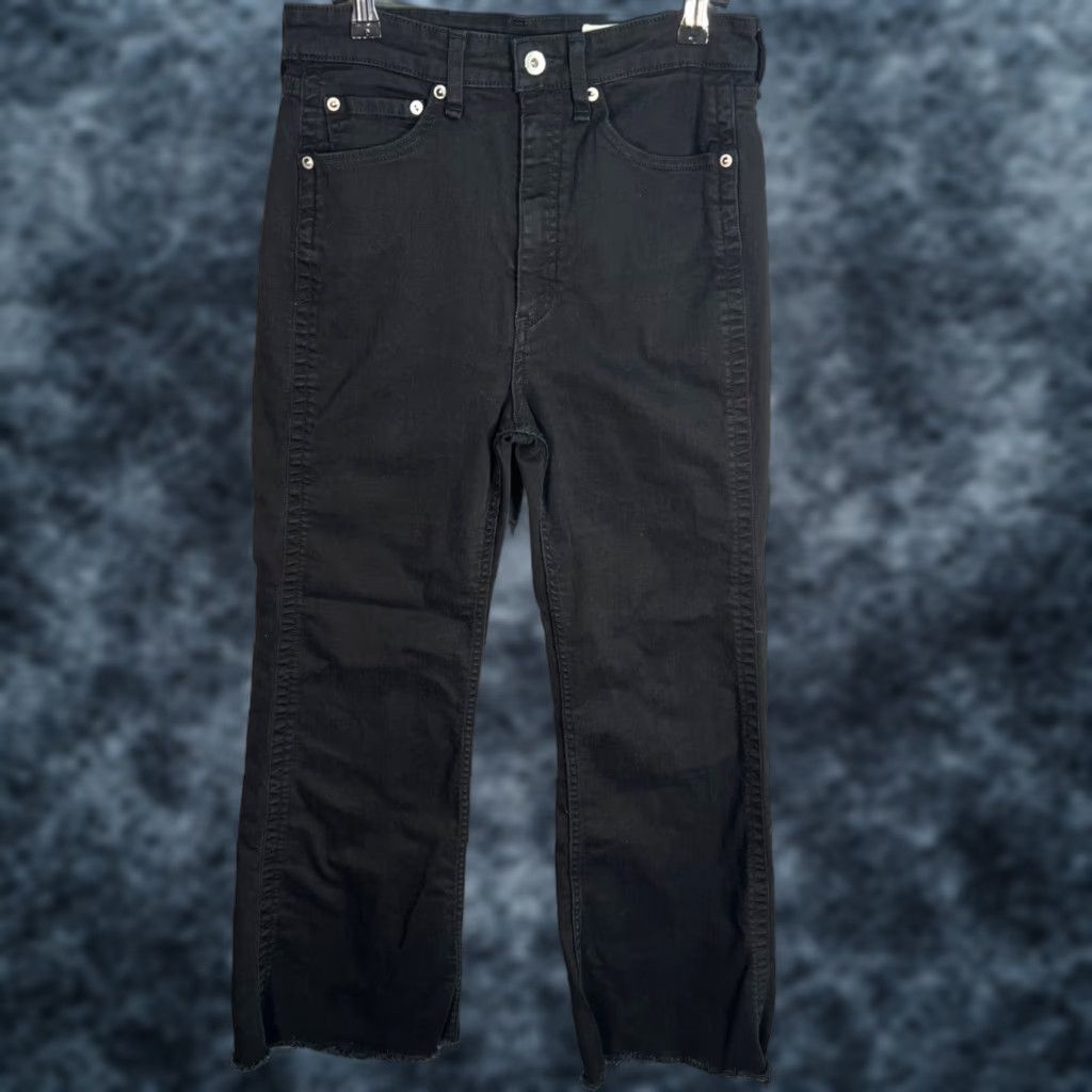 Rag & Bone VINTAGE rag & bone Jeans Womens 28 Jane High-Rise Flared Black Denim Jeans, 27 Inseam, Cotton Blend, Dark Wash, Size 28, Flared, Womens Size 28" / US 6 / IT 42 - 1 Thumbnail