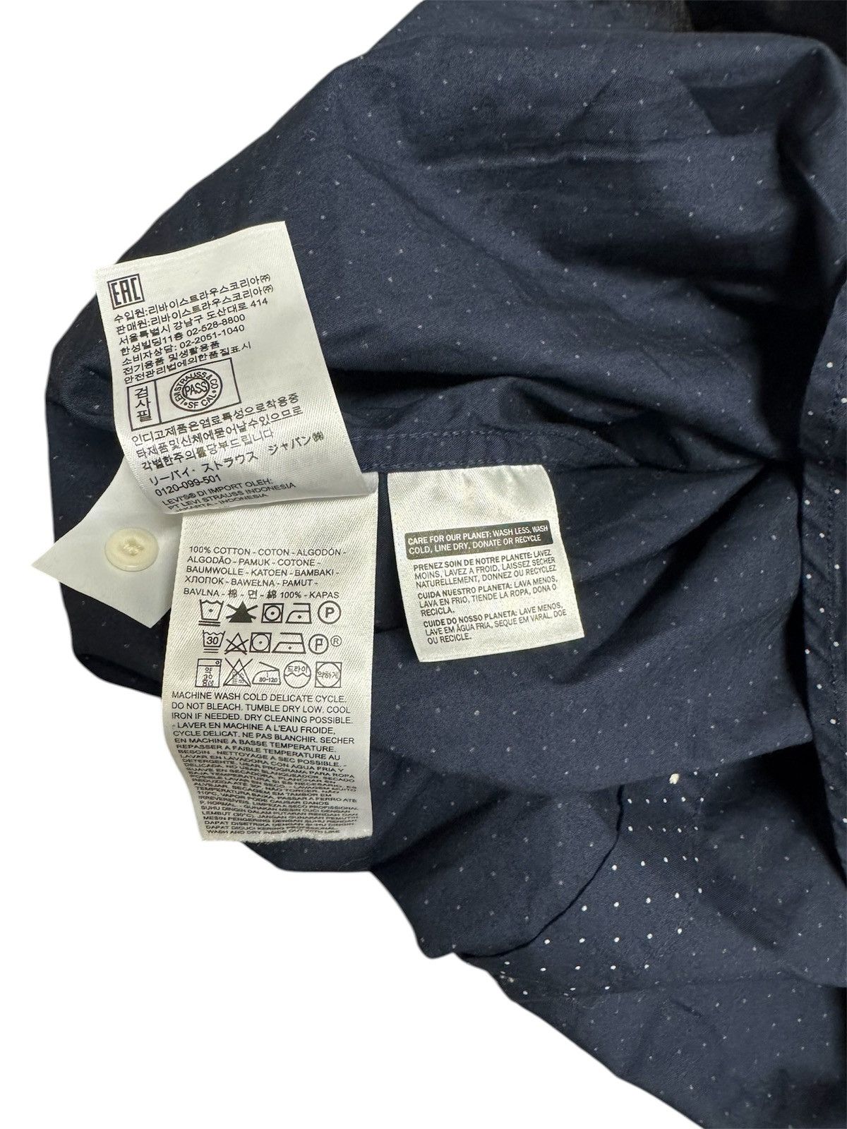 Levi's Levi's Shirt MenLarge Blue Pocket ButtonDownDots ShortSleeve Size US L / EU 52-54 / 3 - 4 Thumbnail