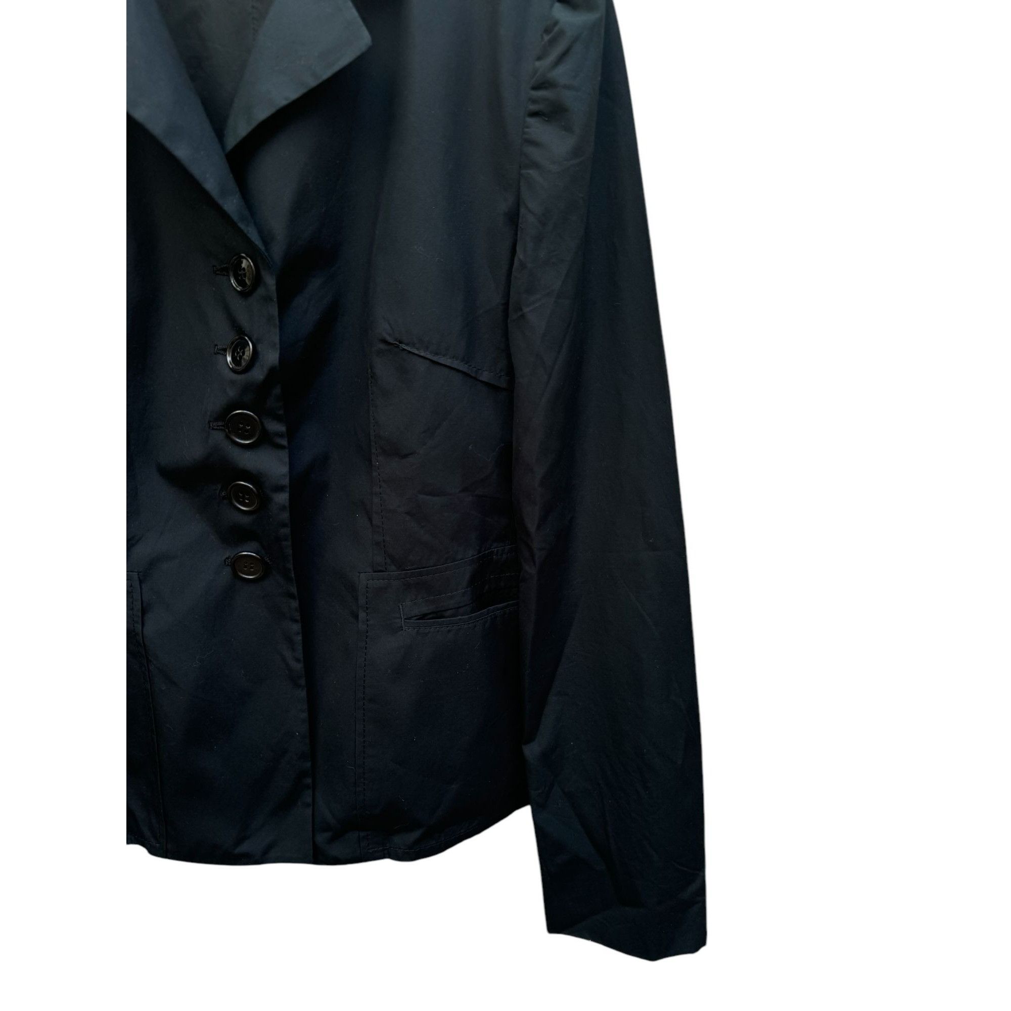 Miu Miu 1990s Black Cotton Blazer Size M / US 6-8 / IT 42-44 - 7 Thumbnail
