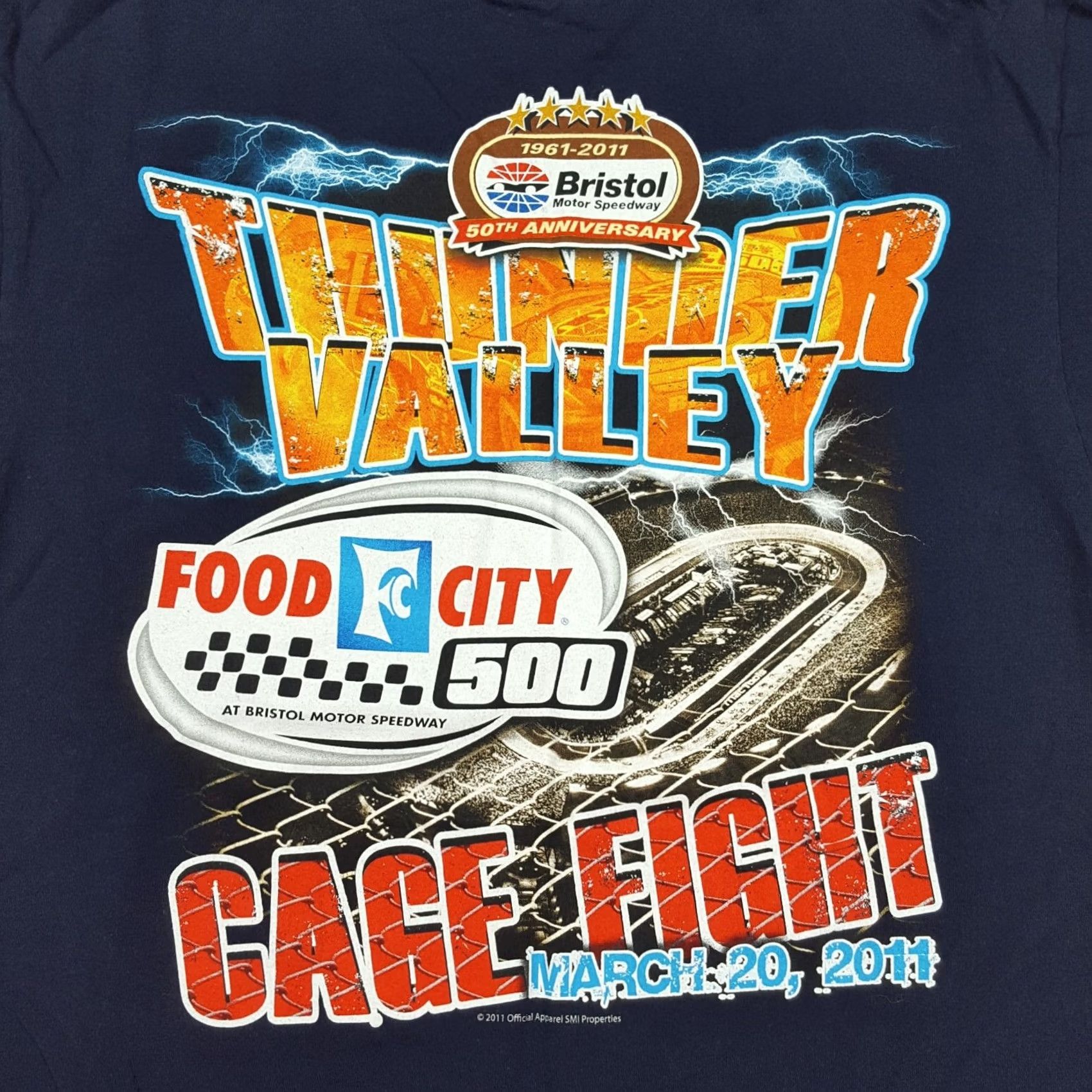 Vintage NASCAR Thunder Valley Racing Men's L Navy Blue Retro Car T Shirt Chase 500 Size US L / EU 52-54 / 3 - 6 Thumbnail