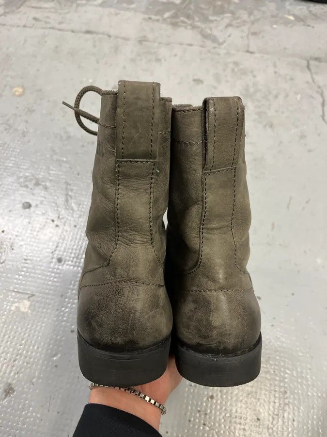 Dirk Bikkembergs 2000s Bikkembergs Grey Leather Lace-Up Boots Size US 7 / EU 40 - 6 Thumbnail