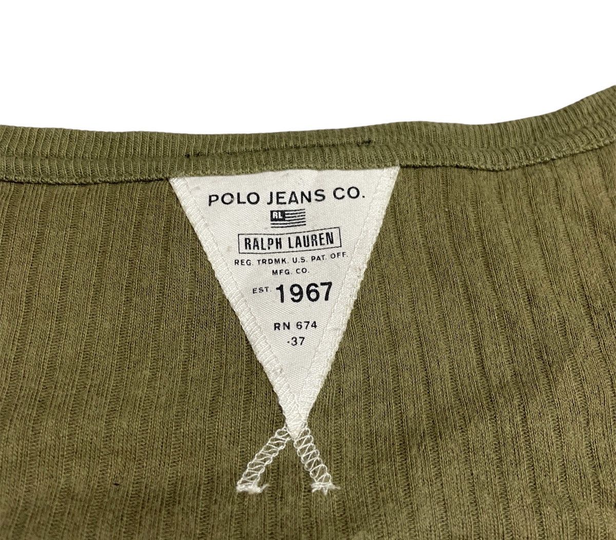 Polo Ralph Lauren × Vintage Vintage Polo Jeans Shrunken T-shirt Size US XL / EU 56 / 4 - 5 Thumbnail