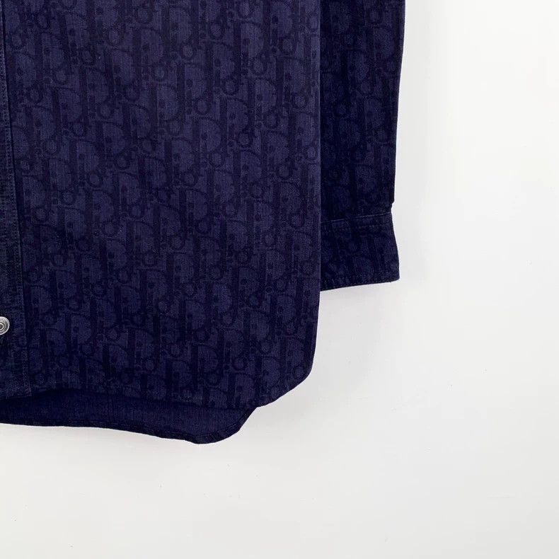 Dior Dior Size37 Dark blue logo jacquart full print cotton lapel Size US XXS / EU 40 - 4 Thumbnail