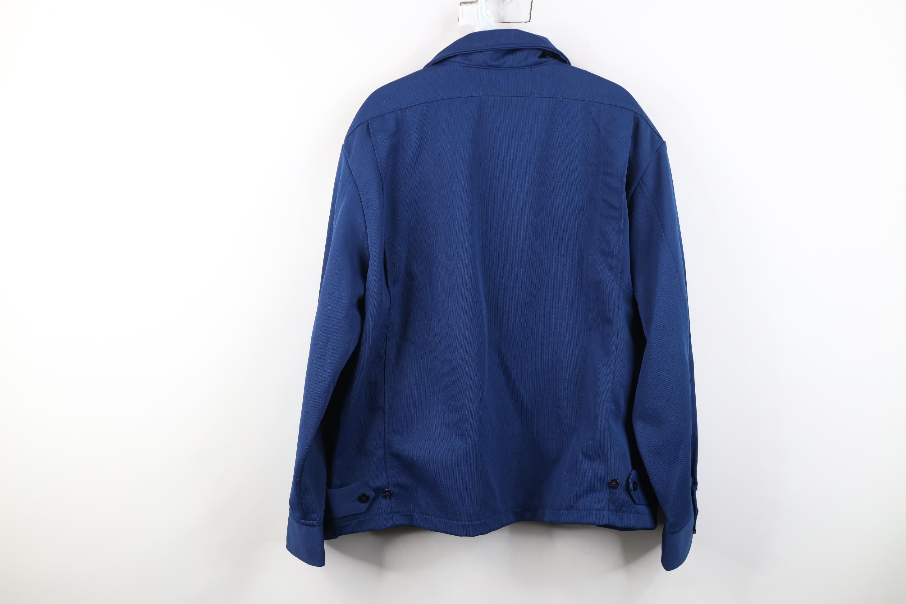 Vintage Vintage 70s Streetwear Back Knit Bomber Jacket Blue USA Size US XXL / EU 58 / 5 - 18 Thumbnail