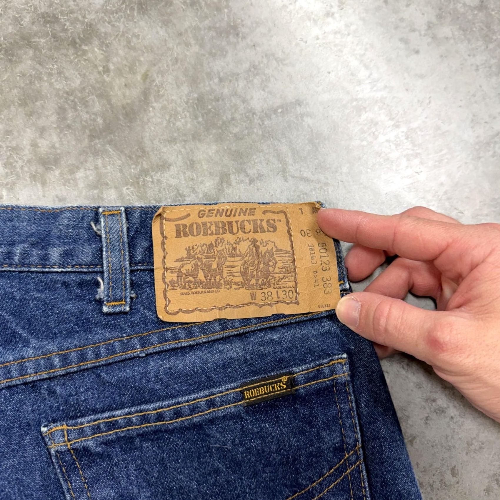 Vintage VINTAGE Roebucks Jeans Mens 38x30 Blue Medium Wash Regular Straight USA 80s Size US 38 / EU 54 - 2 Thumbnail