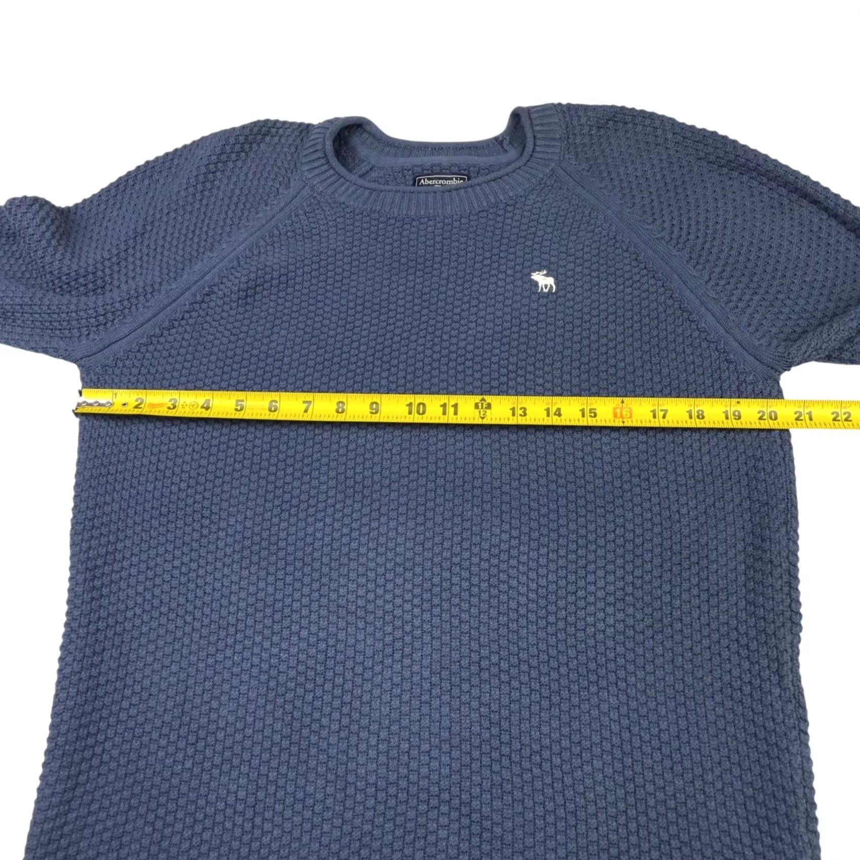Abercrombie & Fitch Abercrombie & Fitch Men’s Knit Sweater Navy Blue Large 100% Cotton Crew Neck Pullover Sweater Size US L / EU 52-54 / 3 - 7 Thumbnail