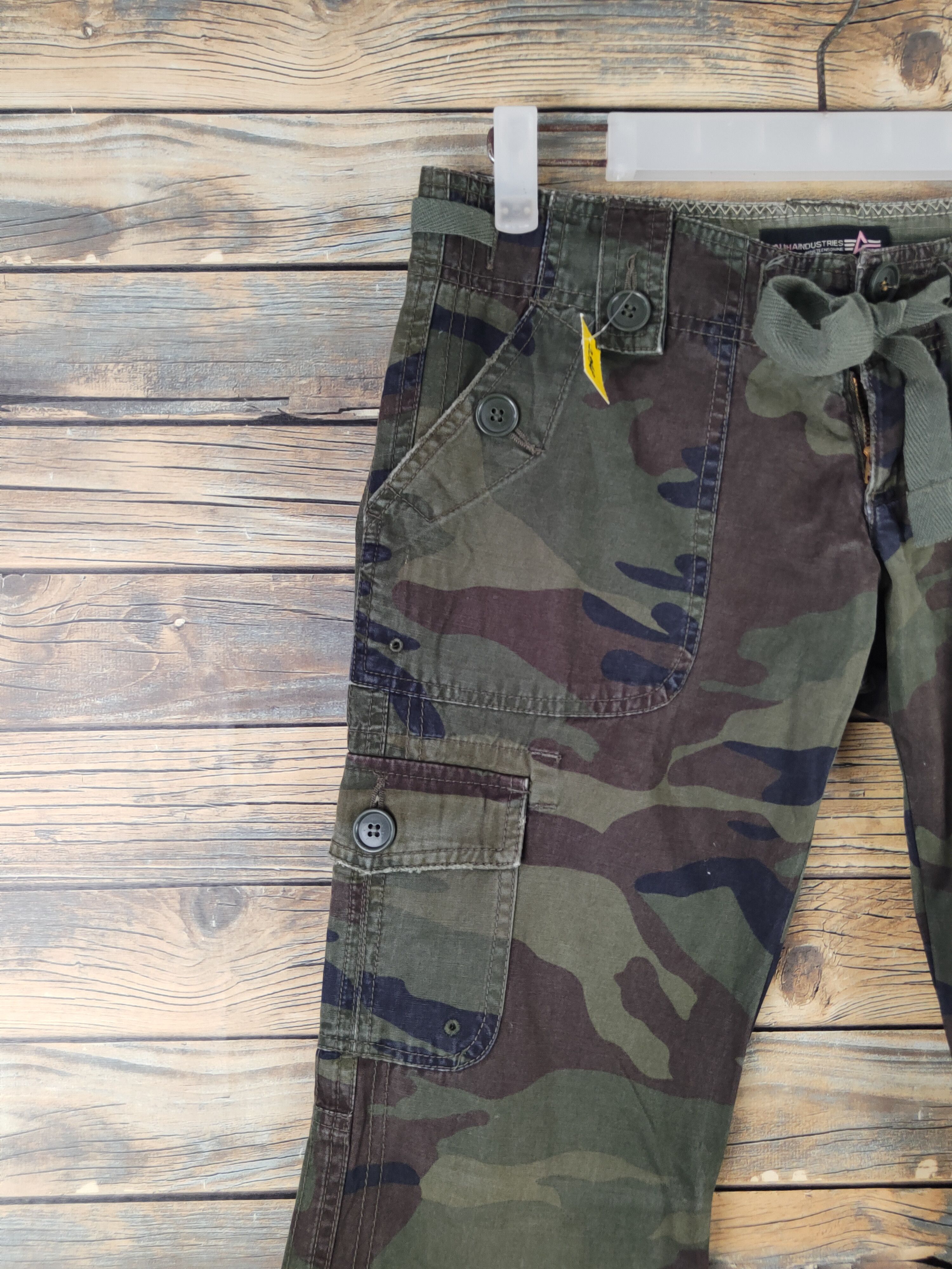 Alpha Industries DL Alpha Industries Camouflage Multipocket Cargo Pants #2348 Size 26" / US 2 / IT 38 - 3 Thumbnail